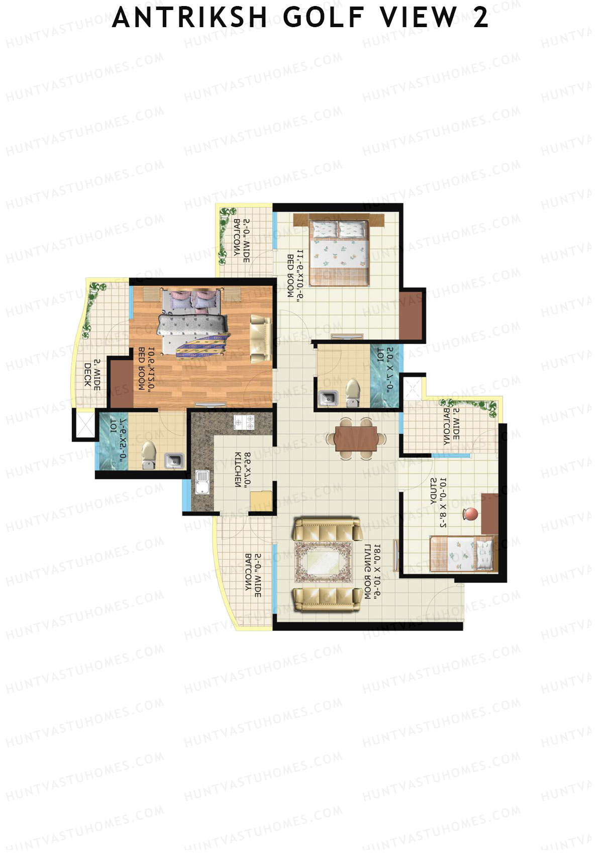Antriksh Golf View 2 Tower K Unit 6 Floor Plan