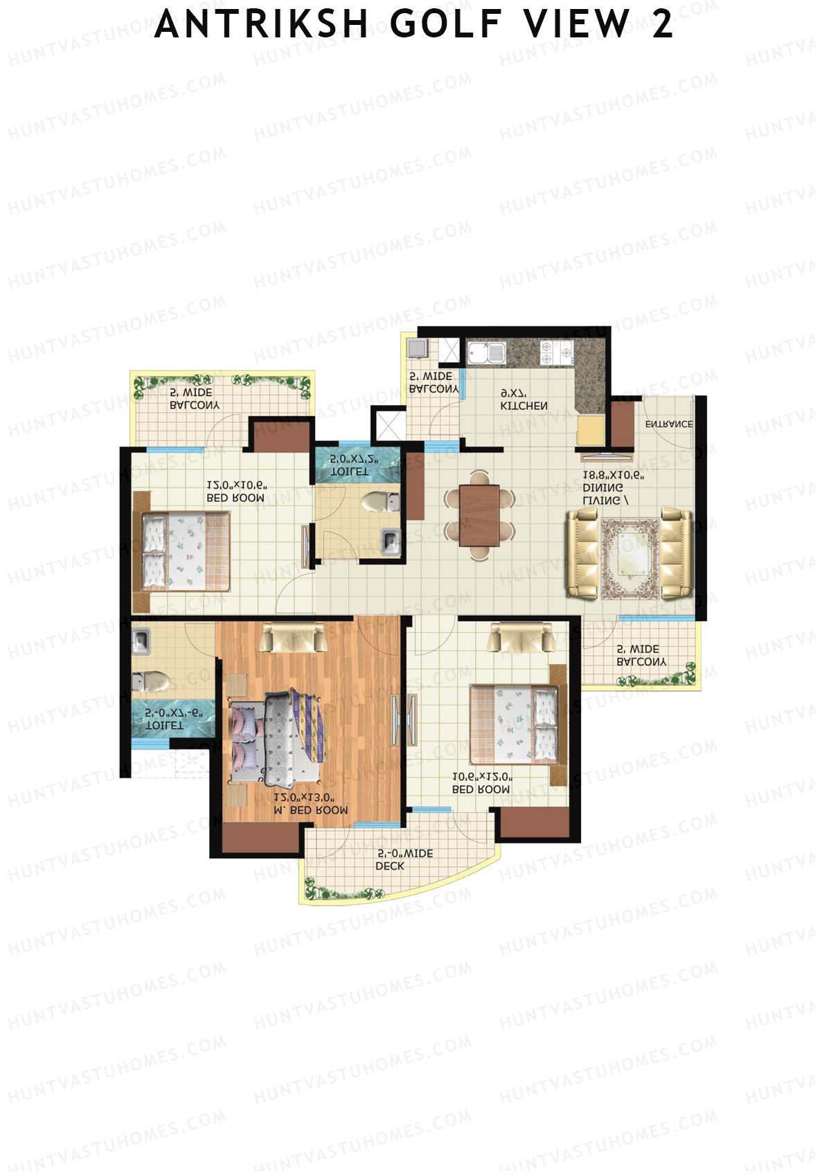 Antriksh Golf View 2 Tower L Unit 4 Floor Plan