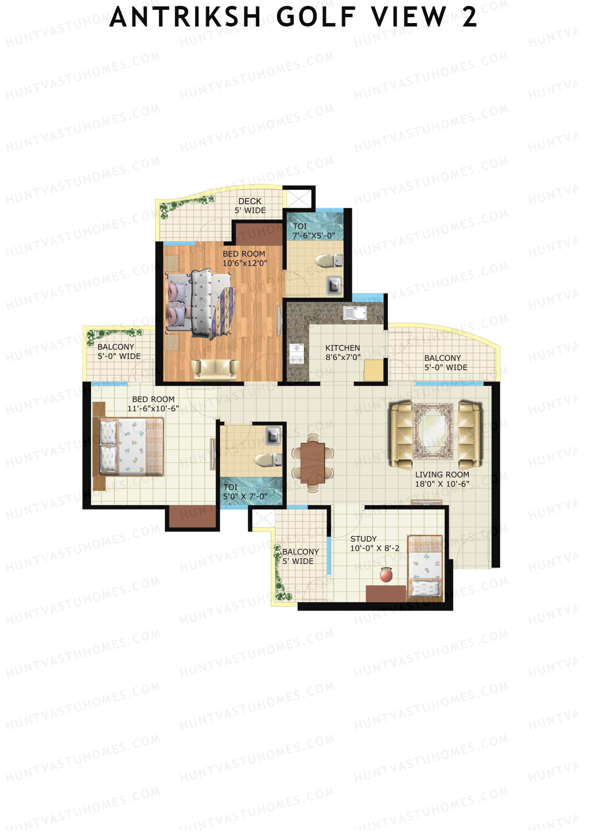 Antriksh Golf View 2 Tower M Unit 1 Floor Plan
