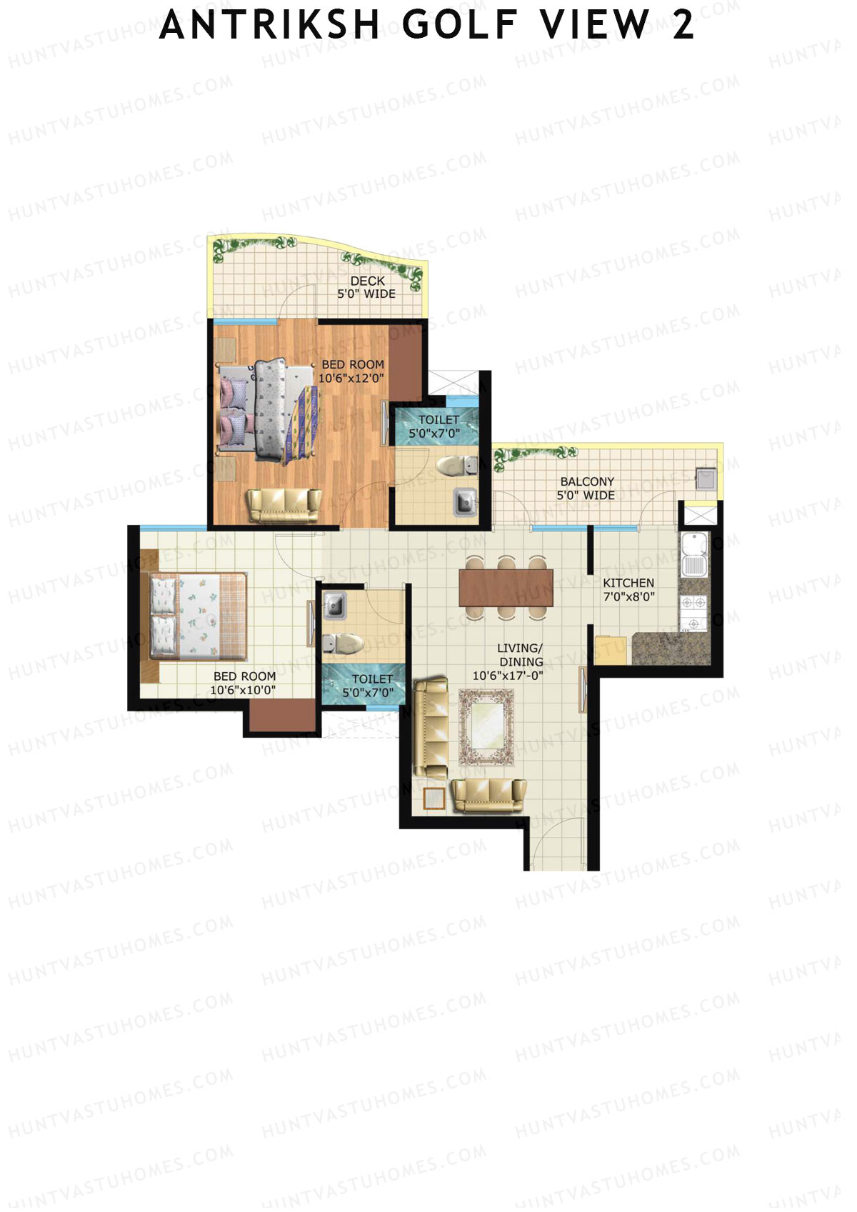 Antriksh Golf View 2 Tower M Unit 2 Floor Plan