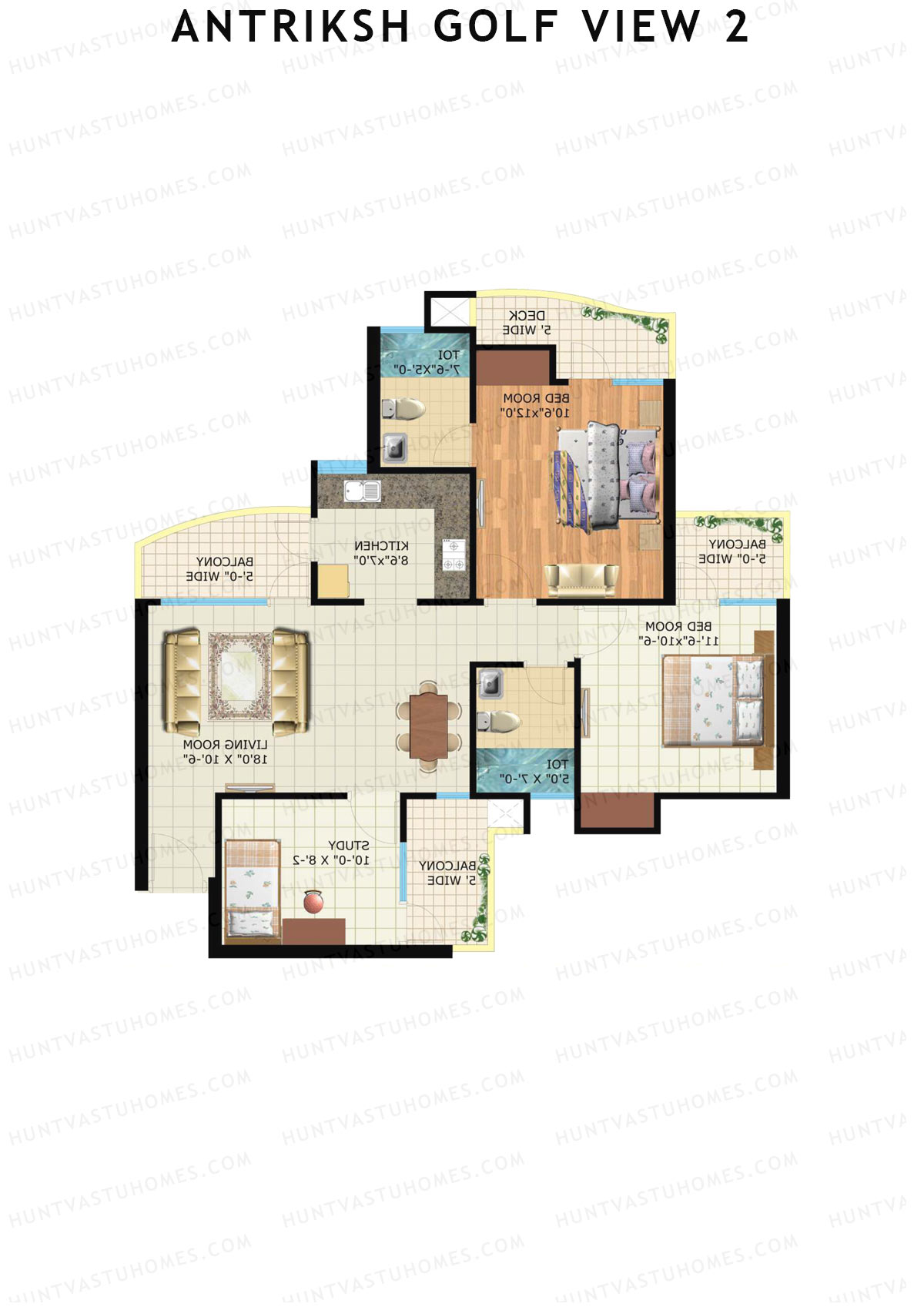 Antriksh Golf View 2 Tower M Unit 3 Floor Plan