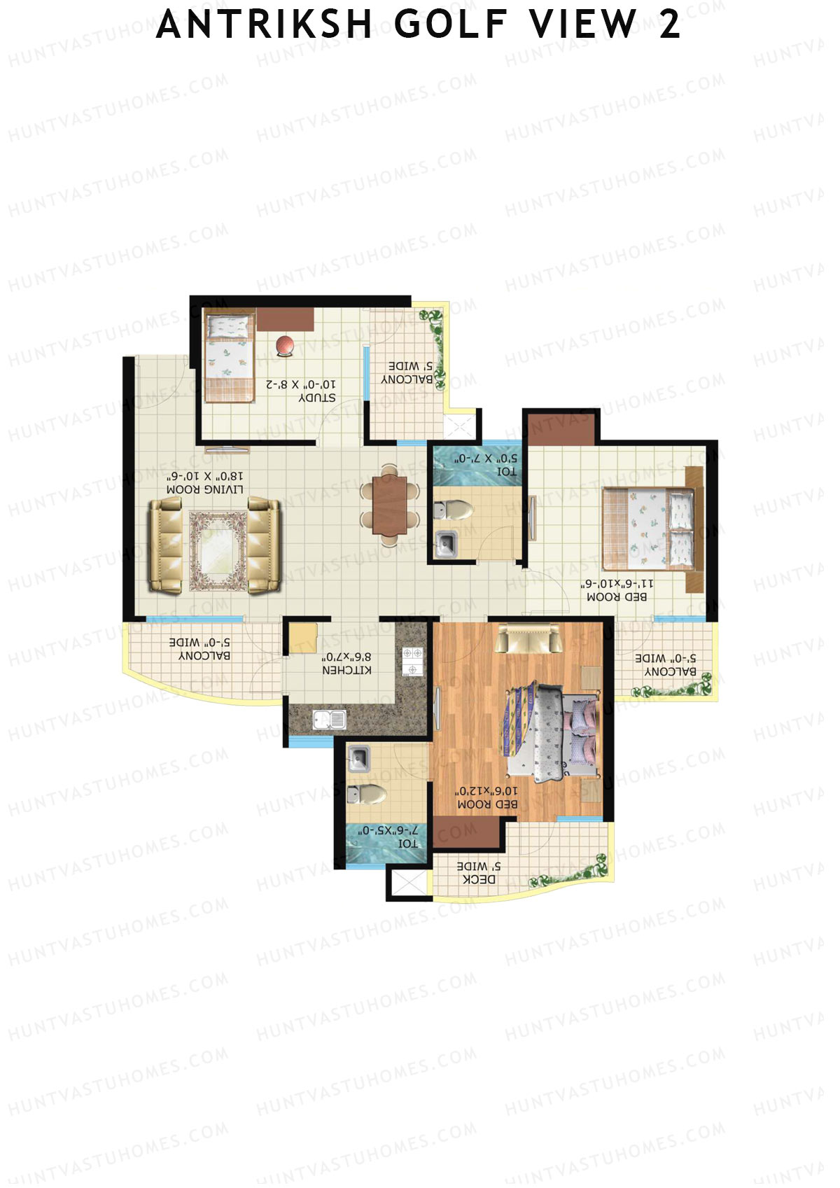 Antriksh Golf View 2 Tower M Unit 4 Floor Plan