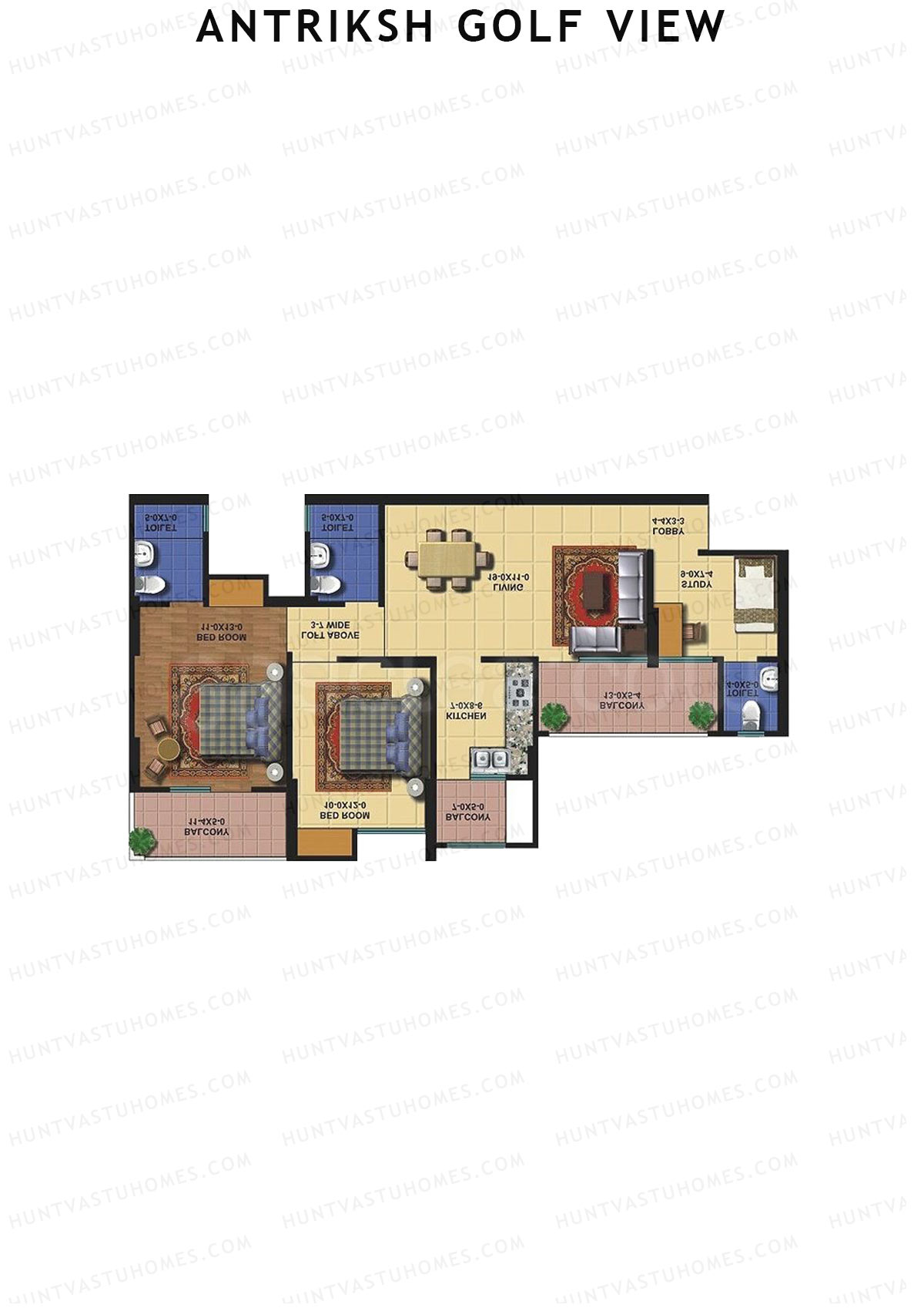 Antriksh Golf View Tower B Unit 1 Floor Plan
