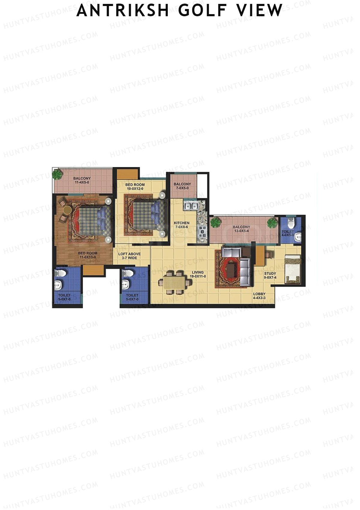 Antriksh Golf View Tower B Unit 2 Floor Plan