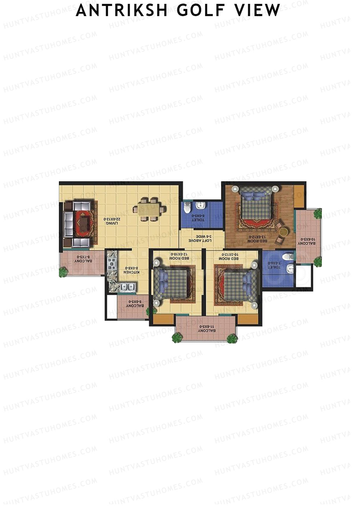 Antriksh Golf View Tower C Unit 4 Floor Plan