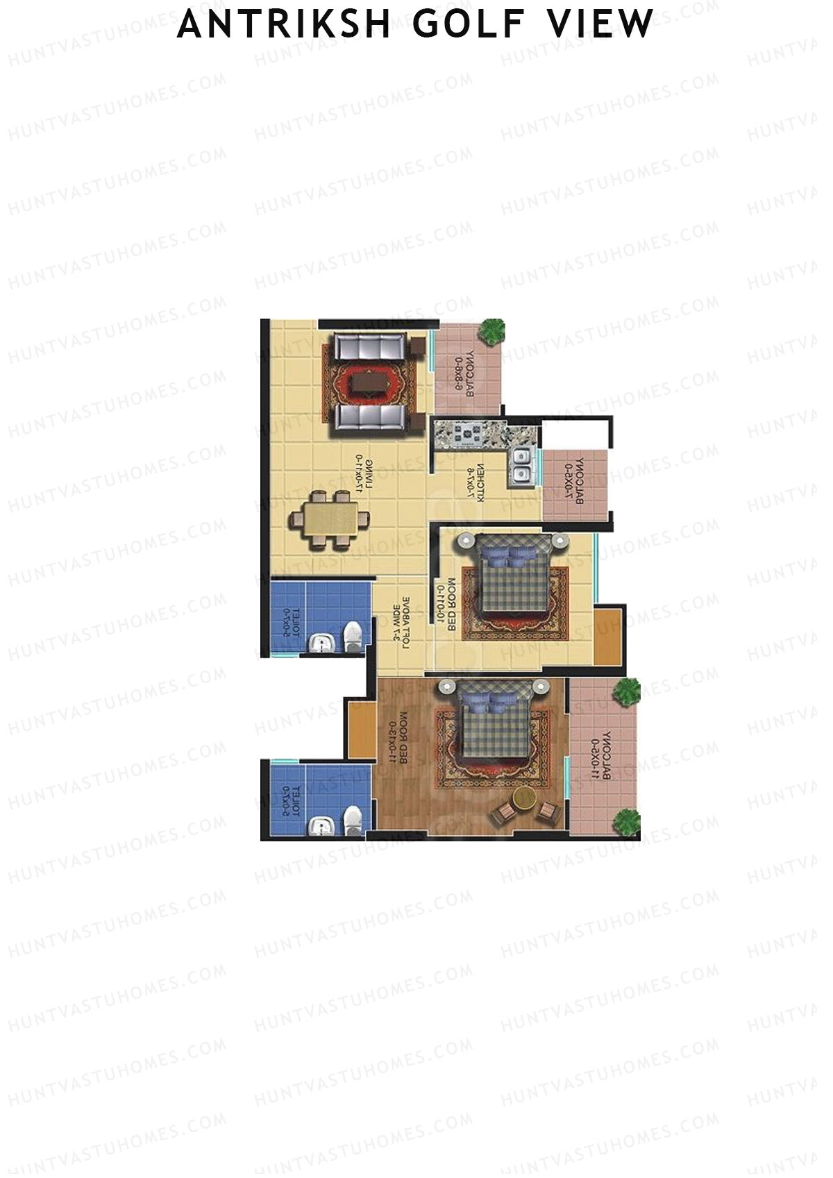 Antriksh Golf View Tower C Unit 5 Floor Plan