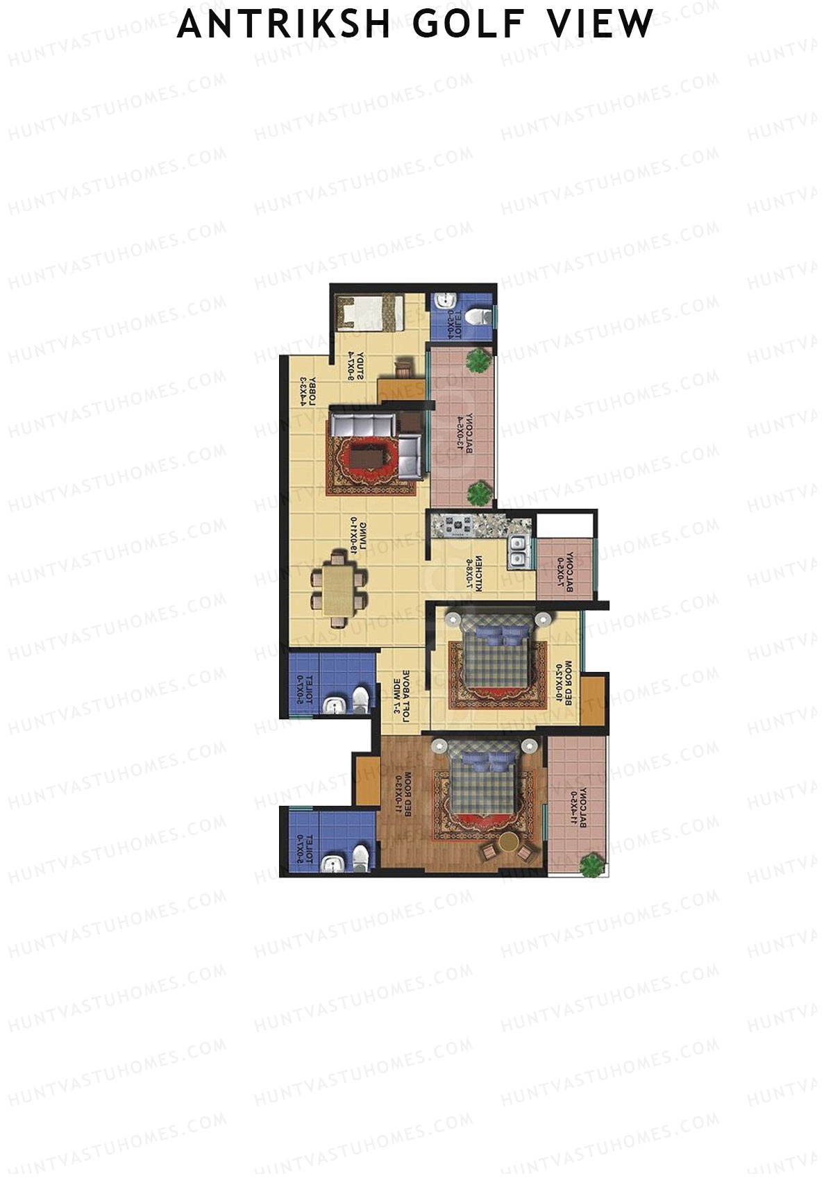 Antriksh Golf View Tower D Unit 5 Floor Plan