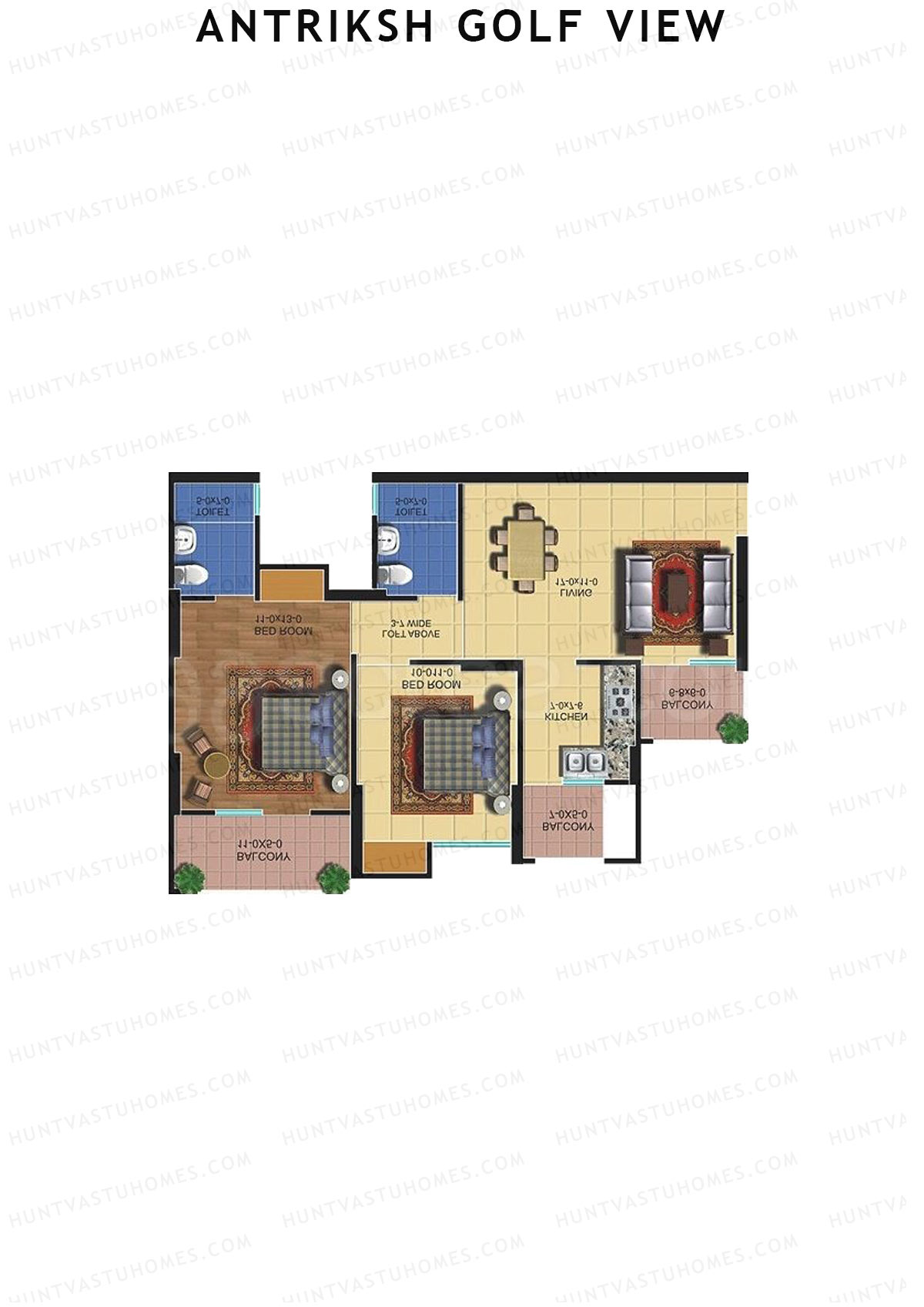 Antriksh Golf View Tower E Unit 5 Floor Plan