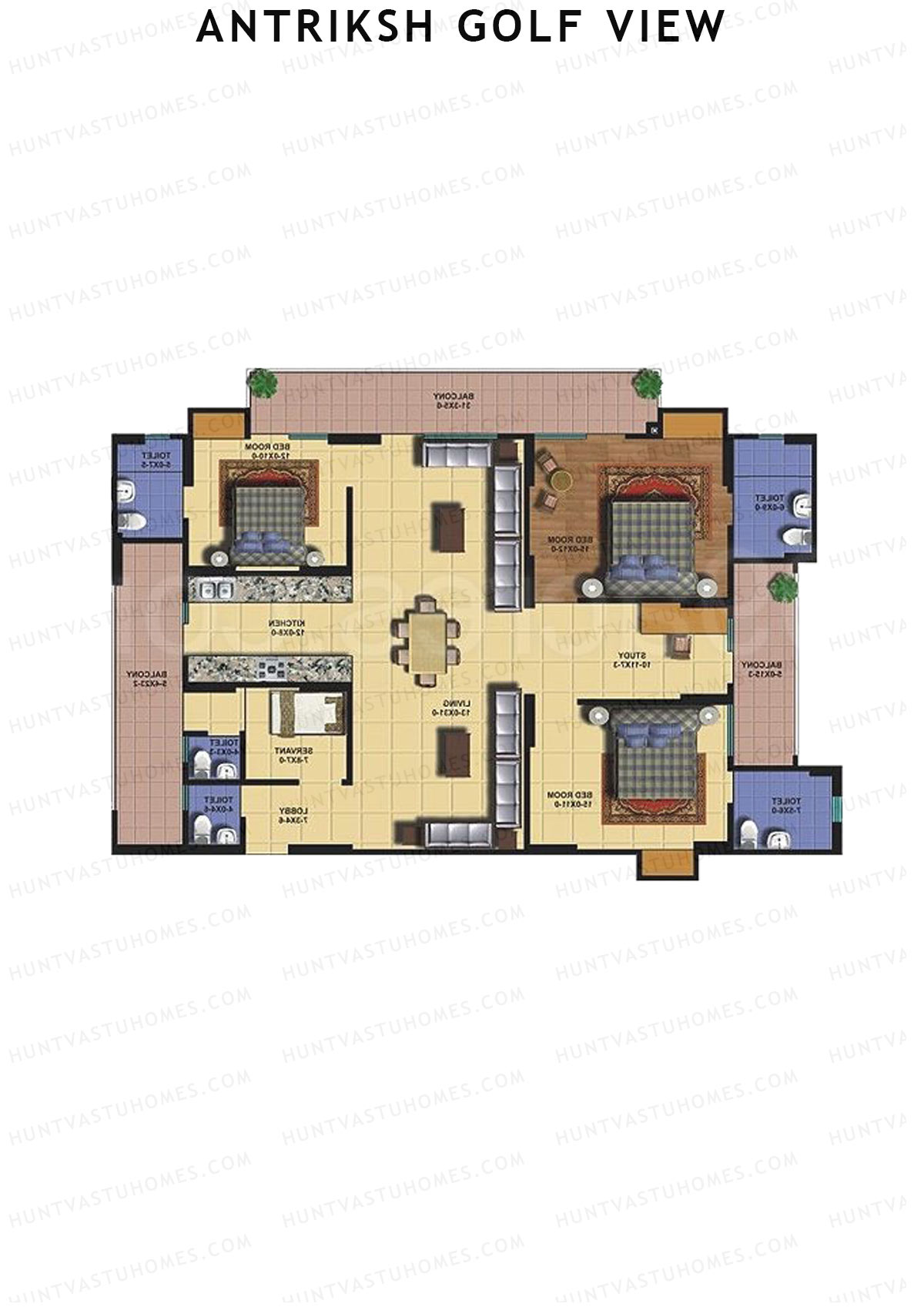 Antriksh Golf View Tower N Unit 1 Floor Plan