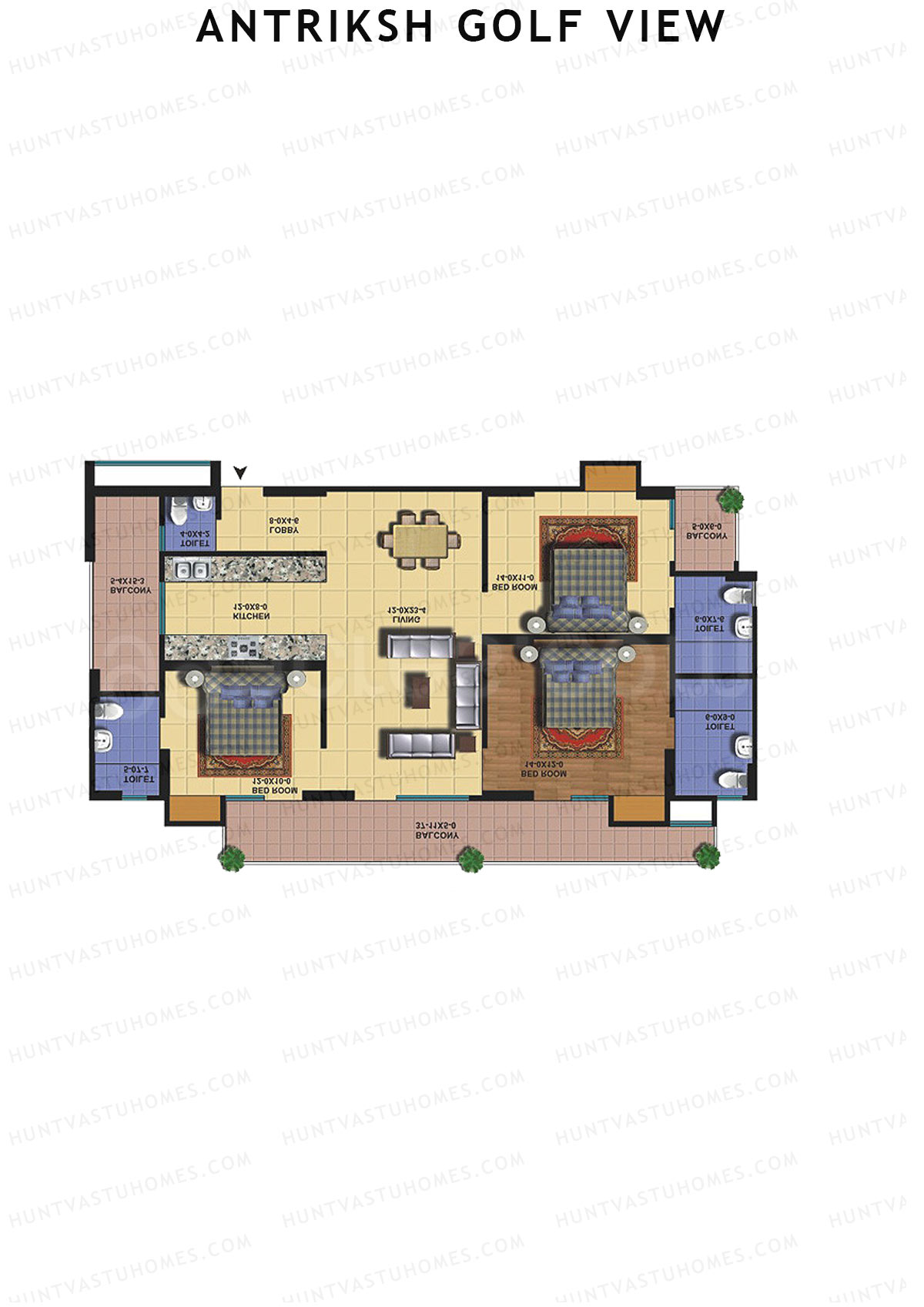 Antriksh Golf View Tower N Unit 2 Floor Plan