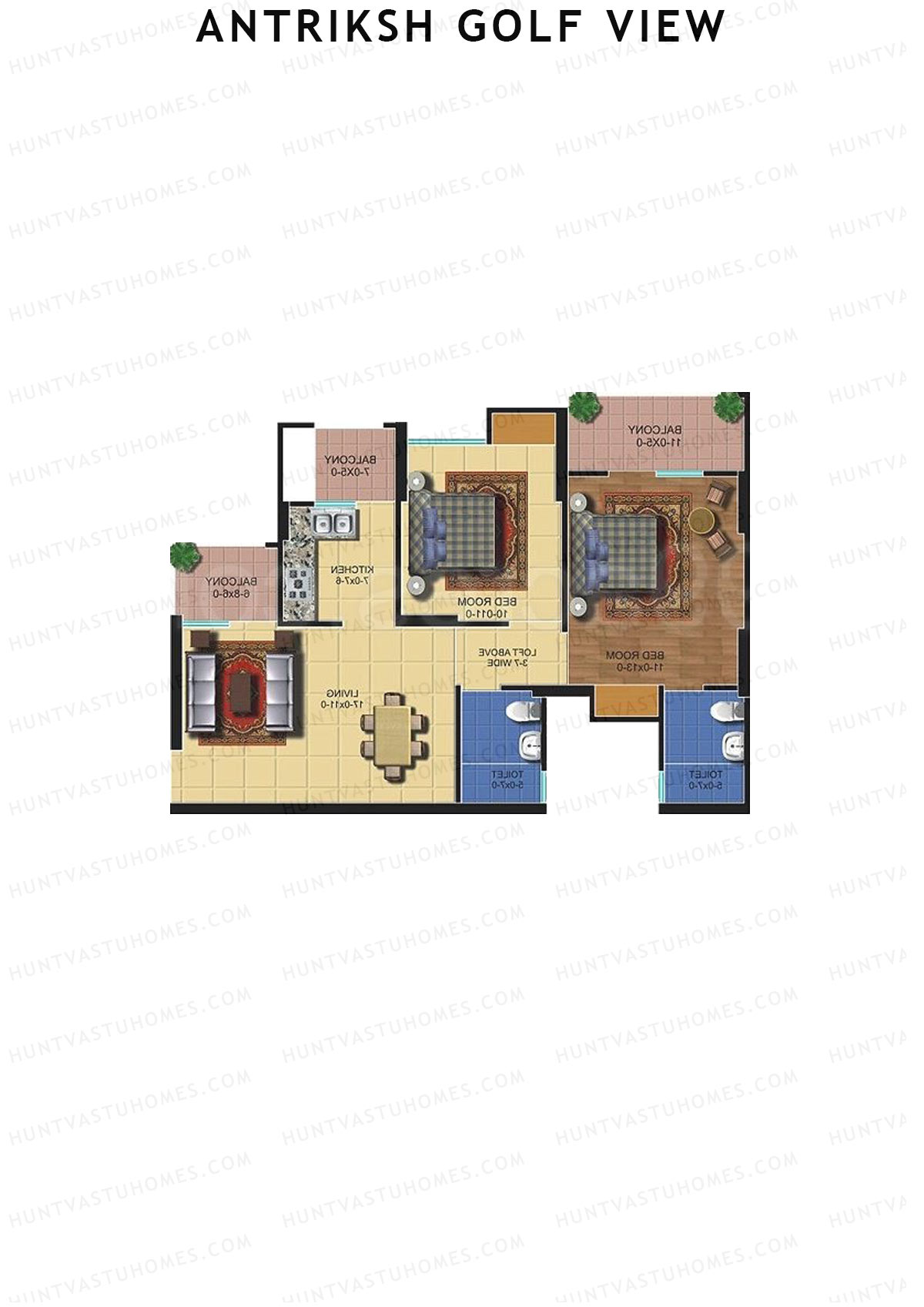 Antriksh Golf View Tower P Unit 5 Floor Plan