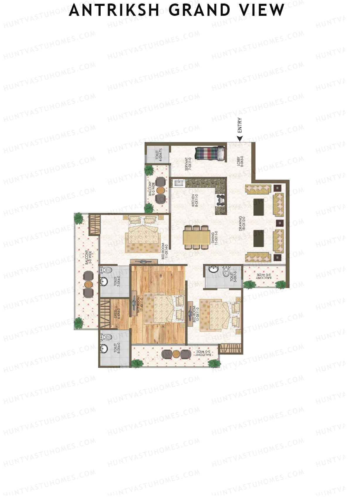 Antriksh Grand View Tower B Unit 2 Floor Plan