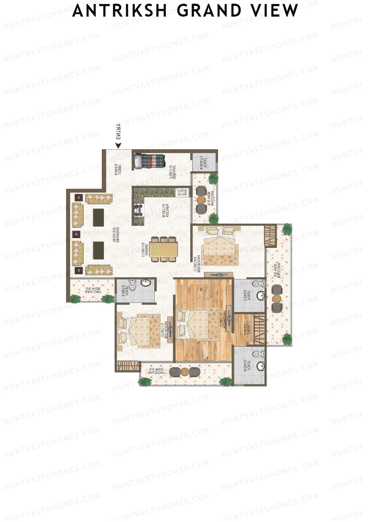 Antriksh Grand View Tower C Unit 3 Floor Plan