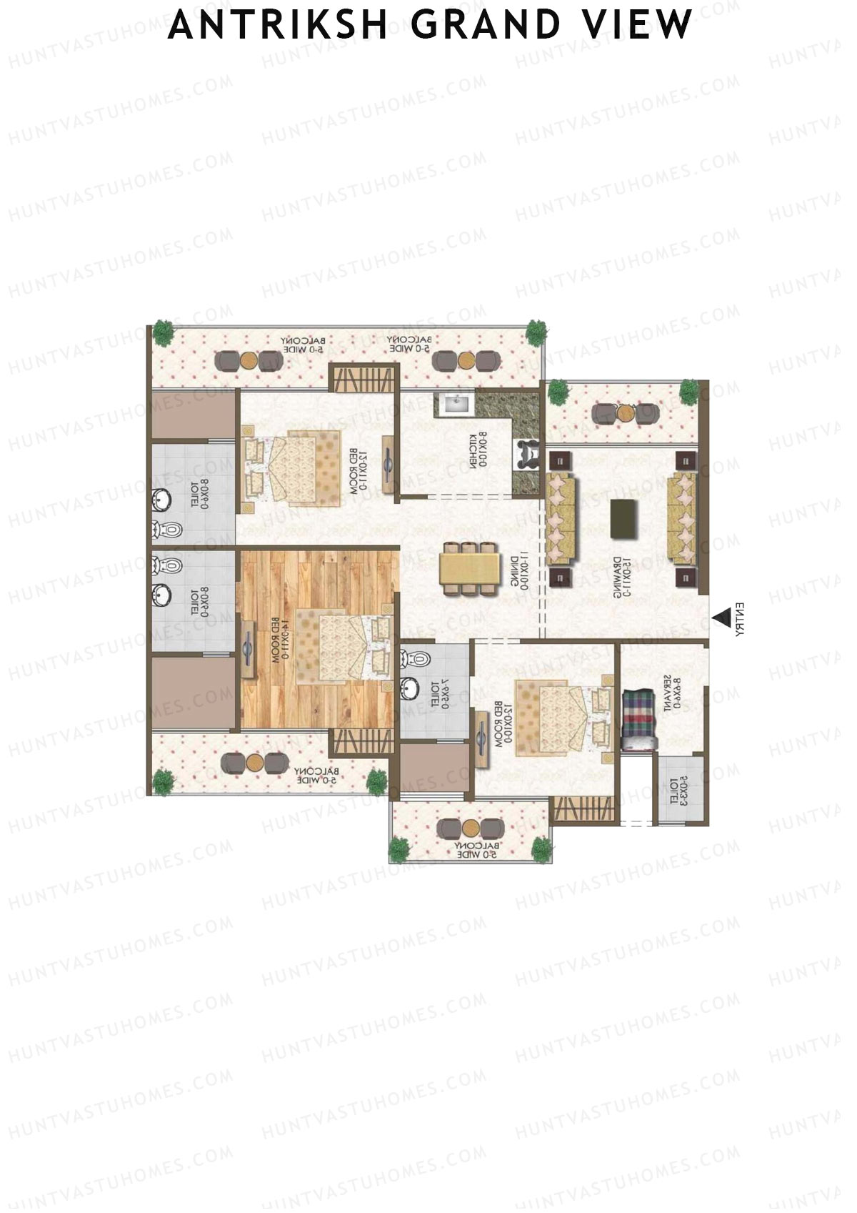 Antriksh Grand View Tower C Unit 4 Floor Plan