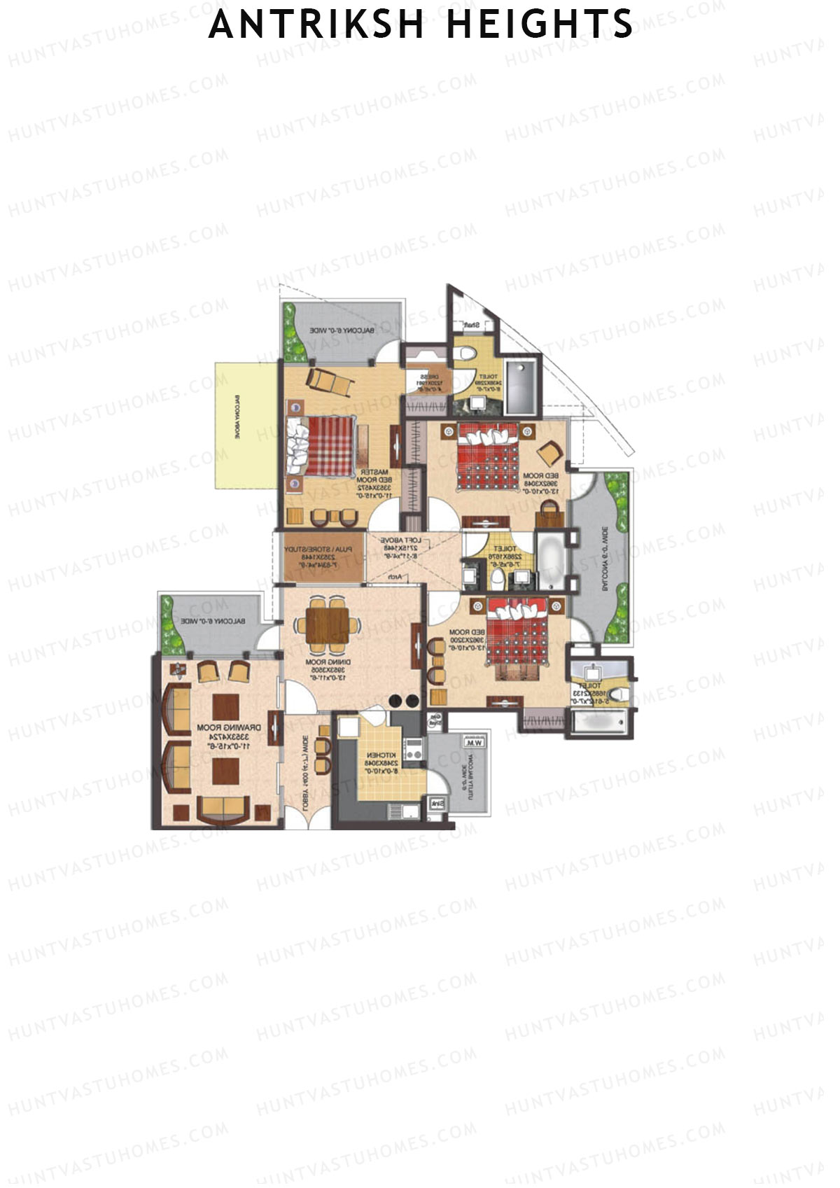 Antriksh Heights Tower AA Unit 1 Floor Plan