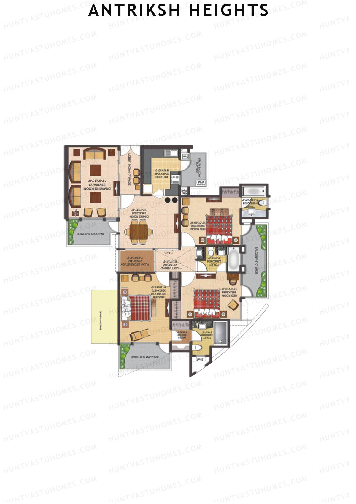 Antriksh Heights Tower AA Unit 2 Floor Plan