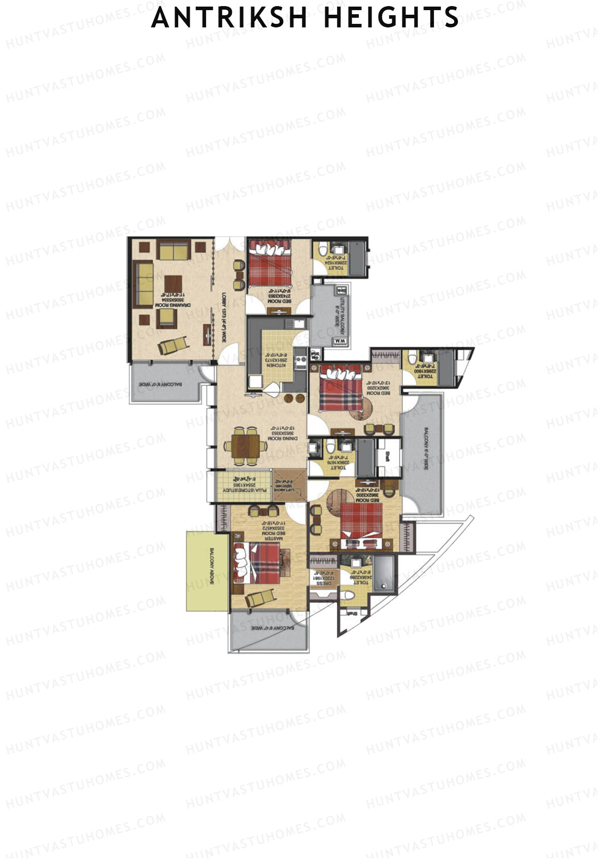 Antriksh Heights Tower AC Unit 2 Floor Plan