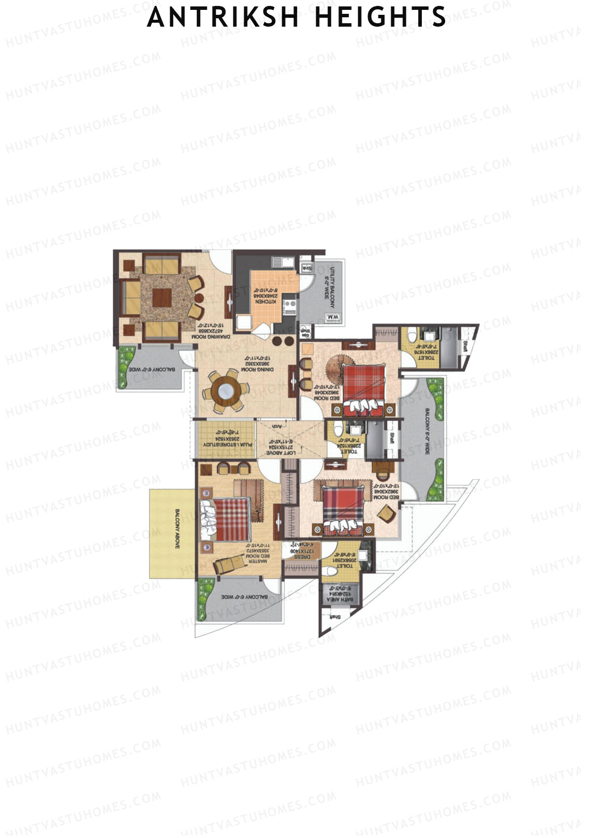 Antriksh Heights Tower AD Unit 2 Floor Plan
