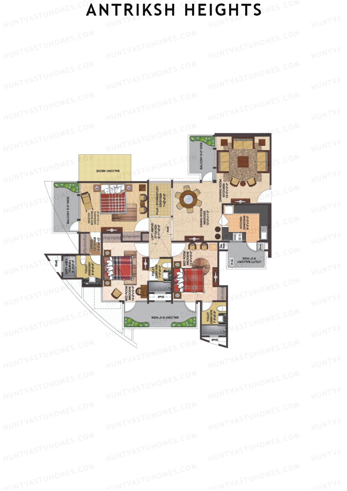 Antriksh Heights Tower AE Unit 2 Floor Plan