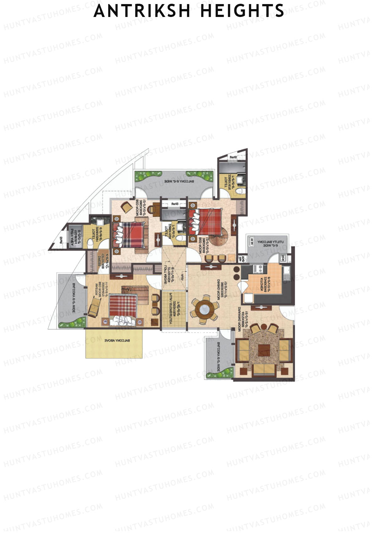 Antriksh Heights Tower AE Unit 3 Floor Plan