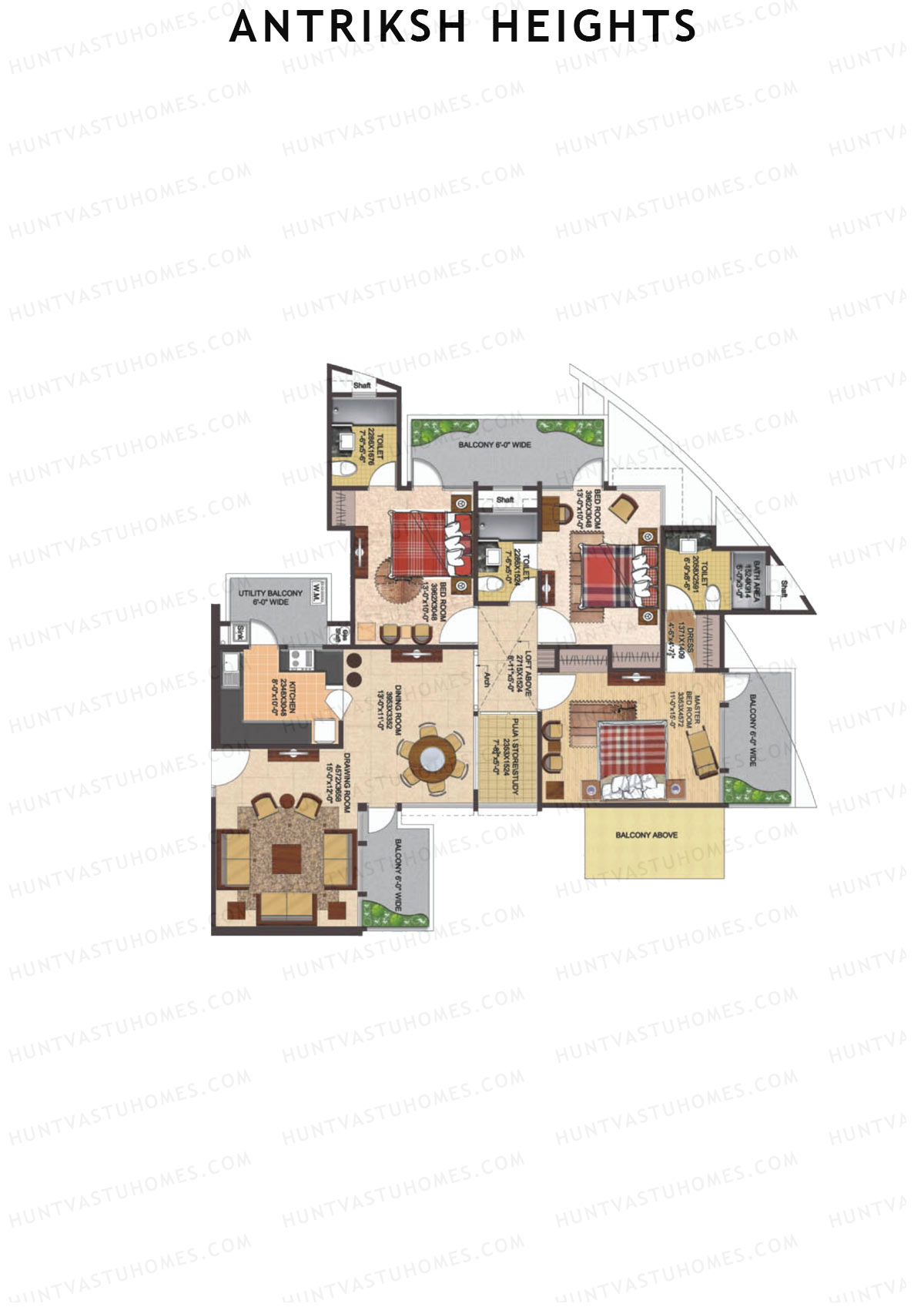 Antriksh Heights Tower AG Unit 4 Floor Plan