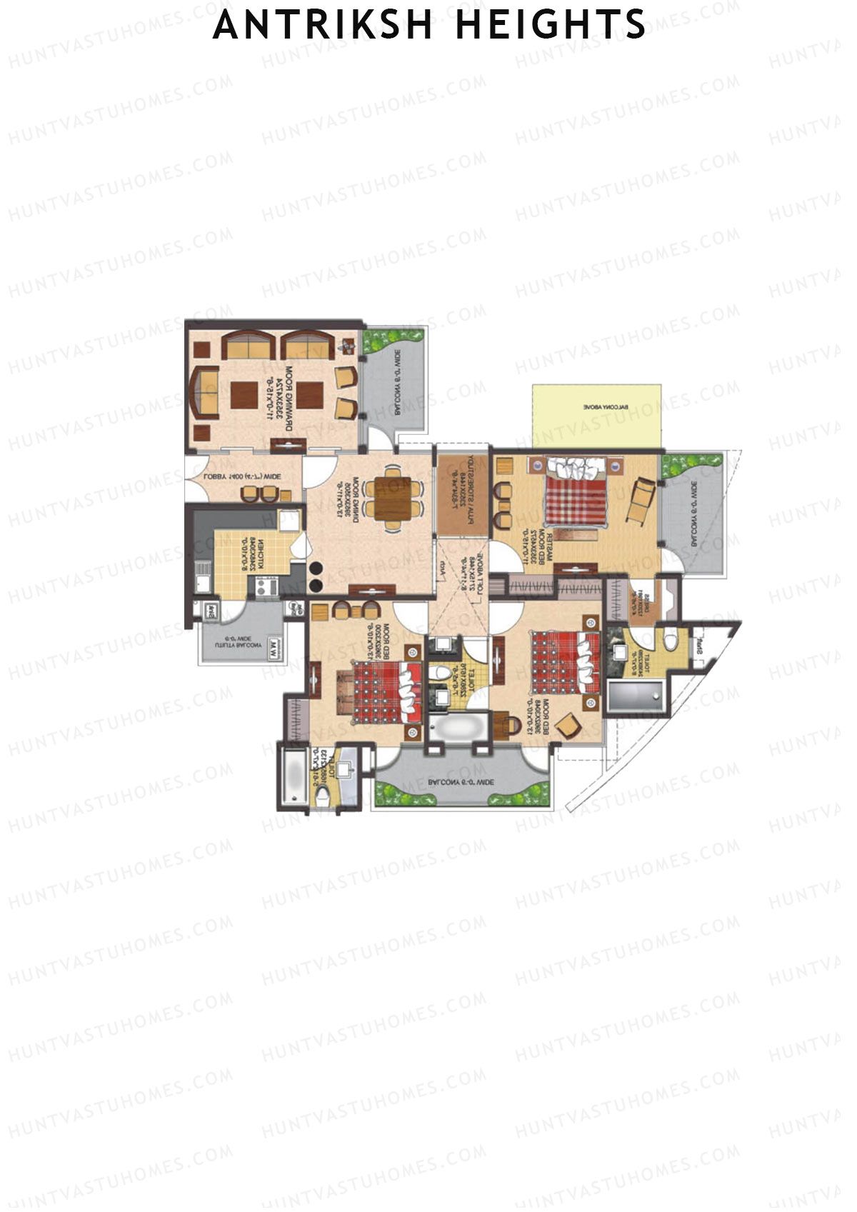 Antriksh Heights Tower AH Unit 1 Floor Plan