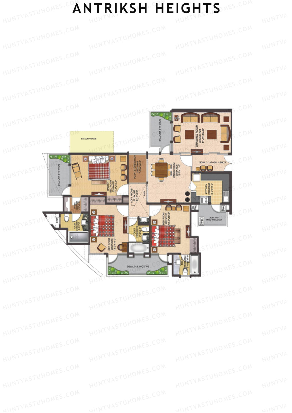 Antriksh Heights Tower AH Unit 2 Floor Plan