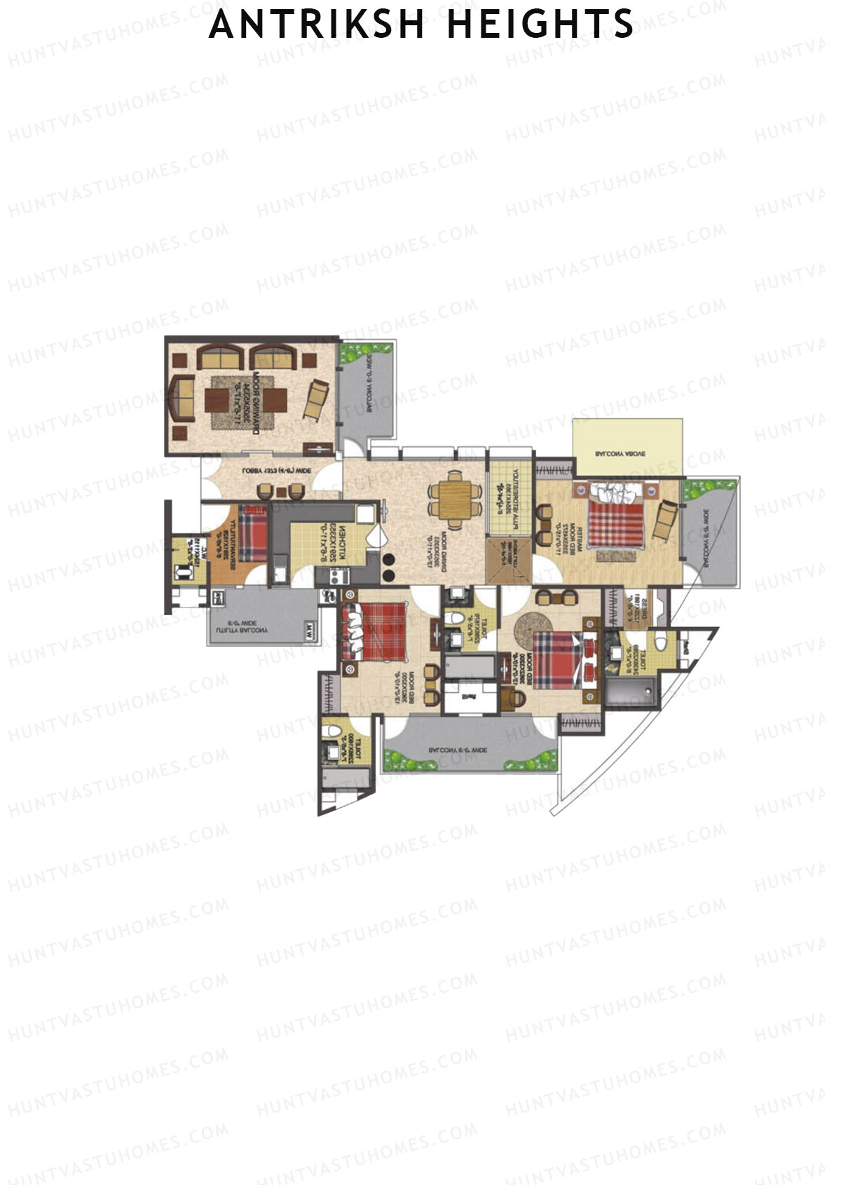 Antriksh Heights Tower AI Unit 1 Floor Plan