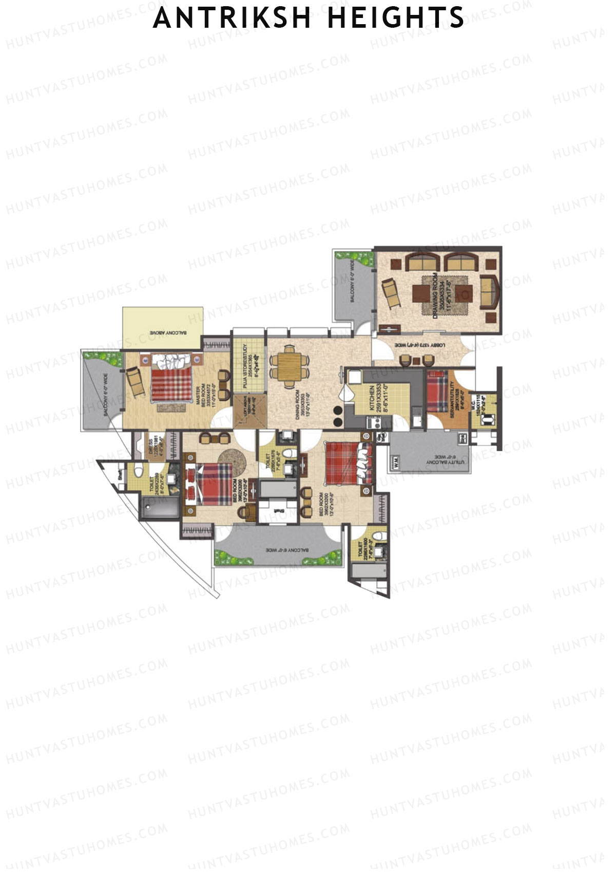Antriksh Heights Tower AI Unit 2 Floor Plan