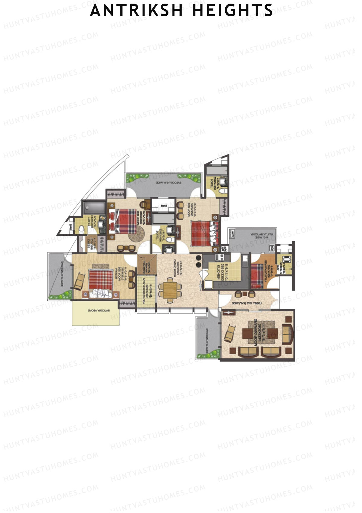 Antriksh Heights Tower AI Unit 3 Floor Plan