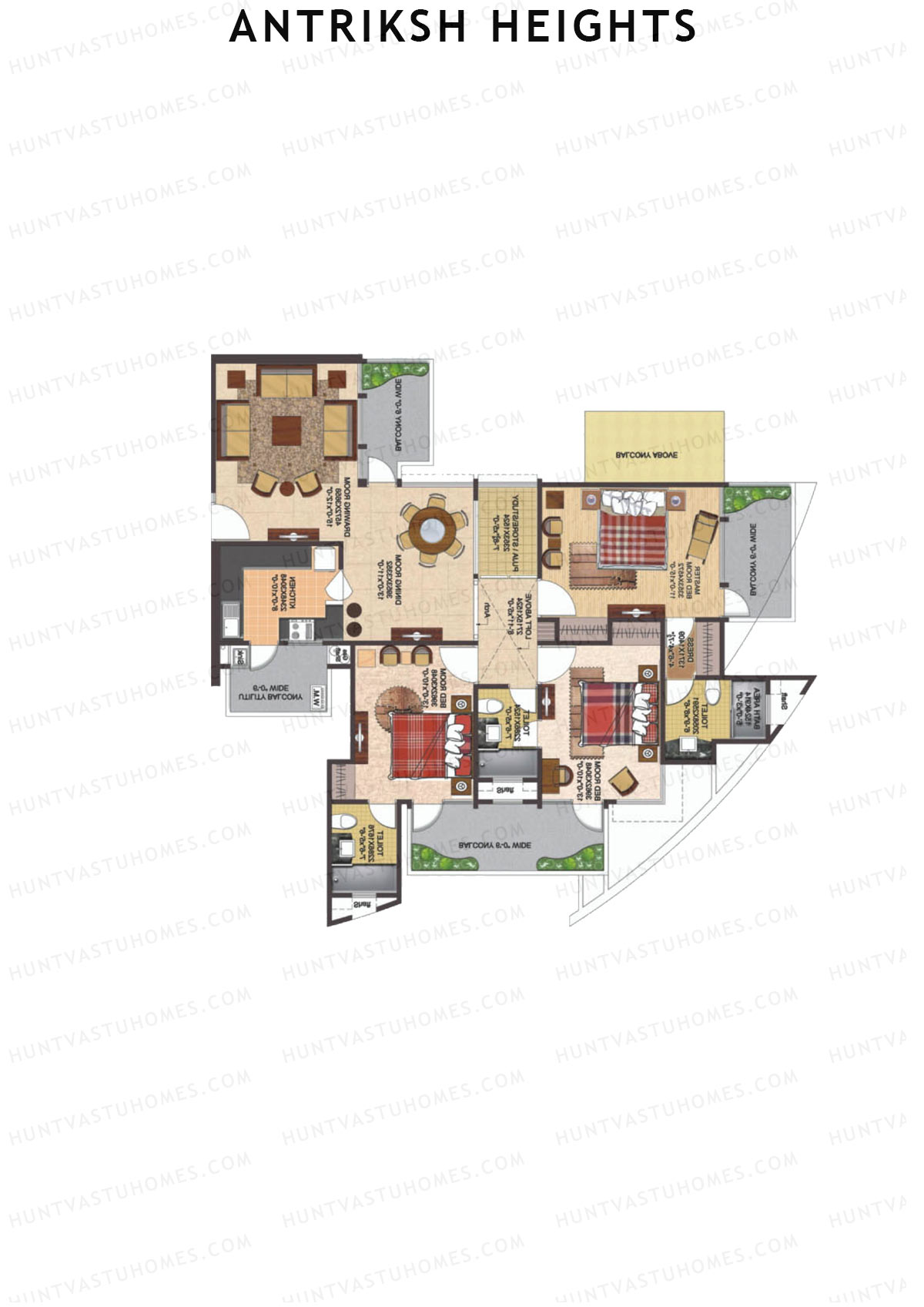 Antriksh Heights Tower AJ Unit 1 Floor Plan