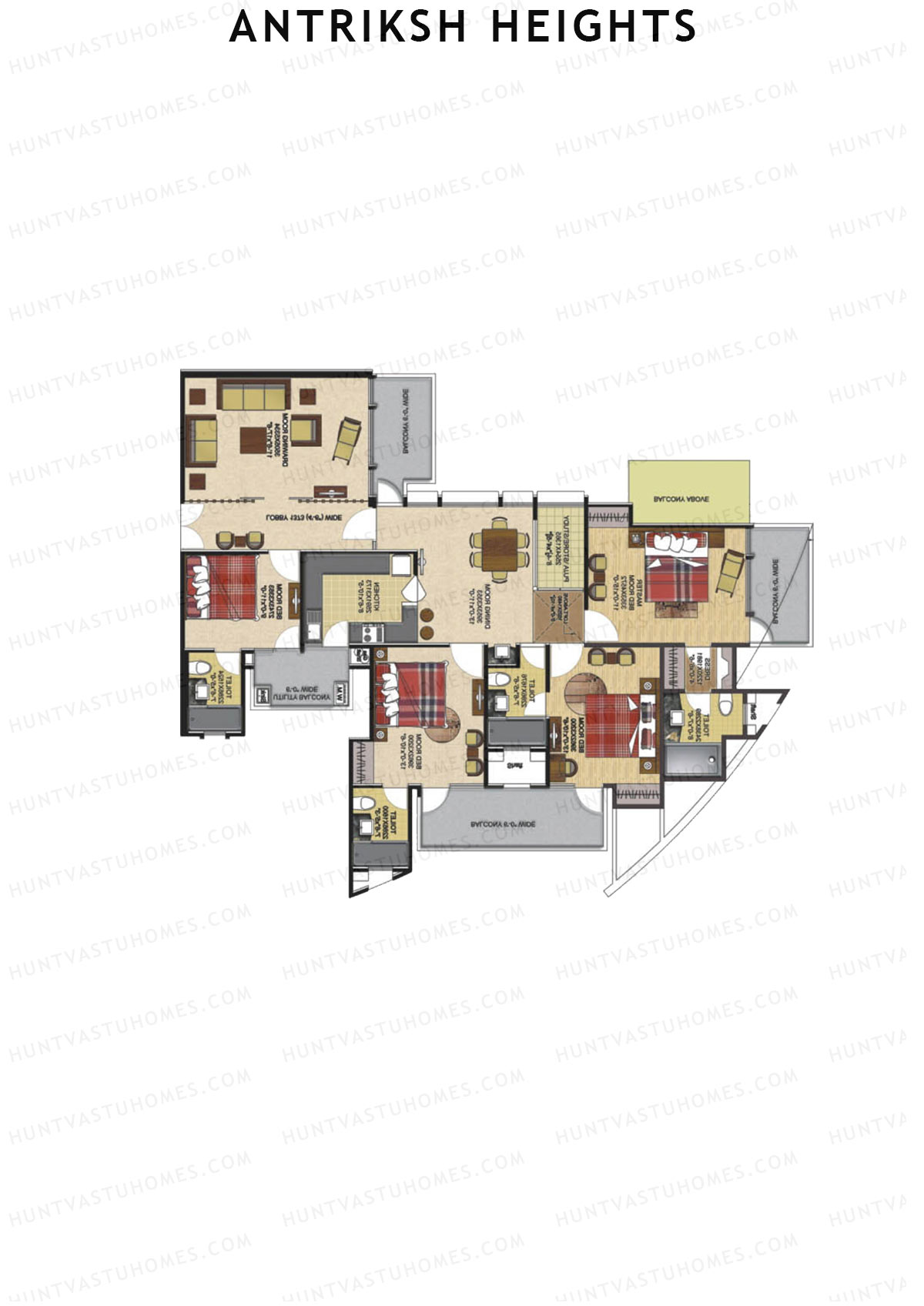 Antriksh Heights Tower AK Unit 1 Floor Plan