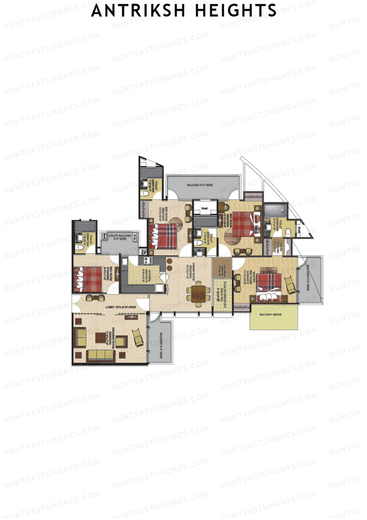Antriksh Heights Tower AK Unit 4 Floor Plan