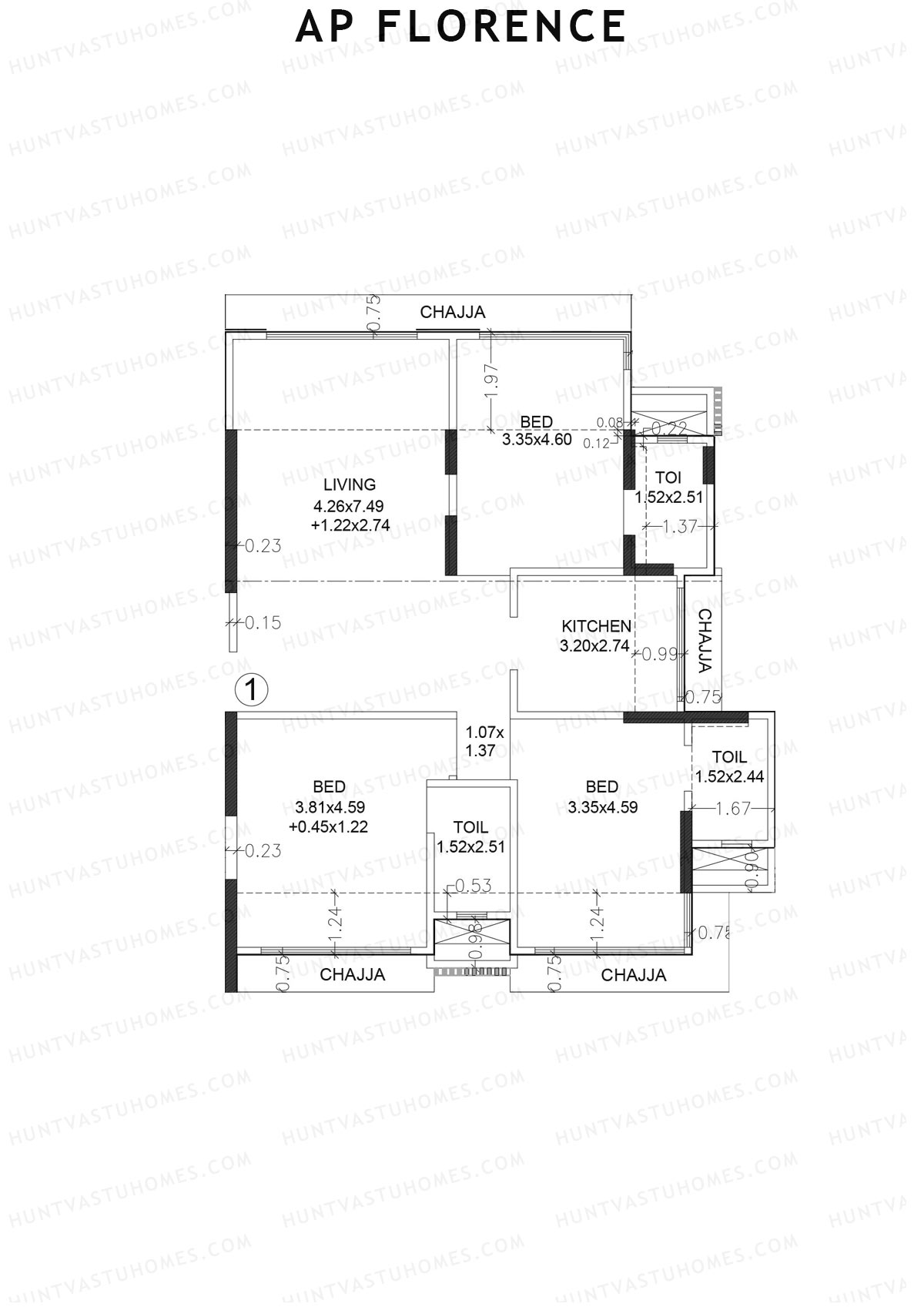 AP Florence Tower 1 Unit 1 Floor Plan