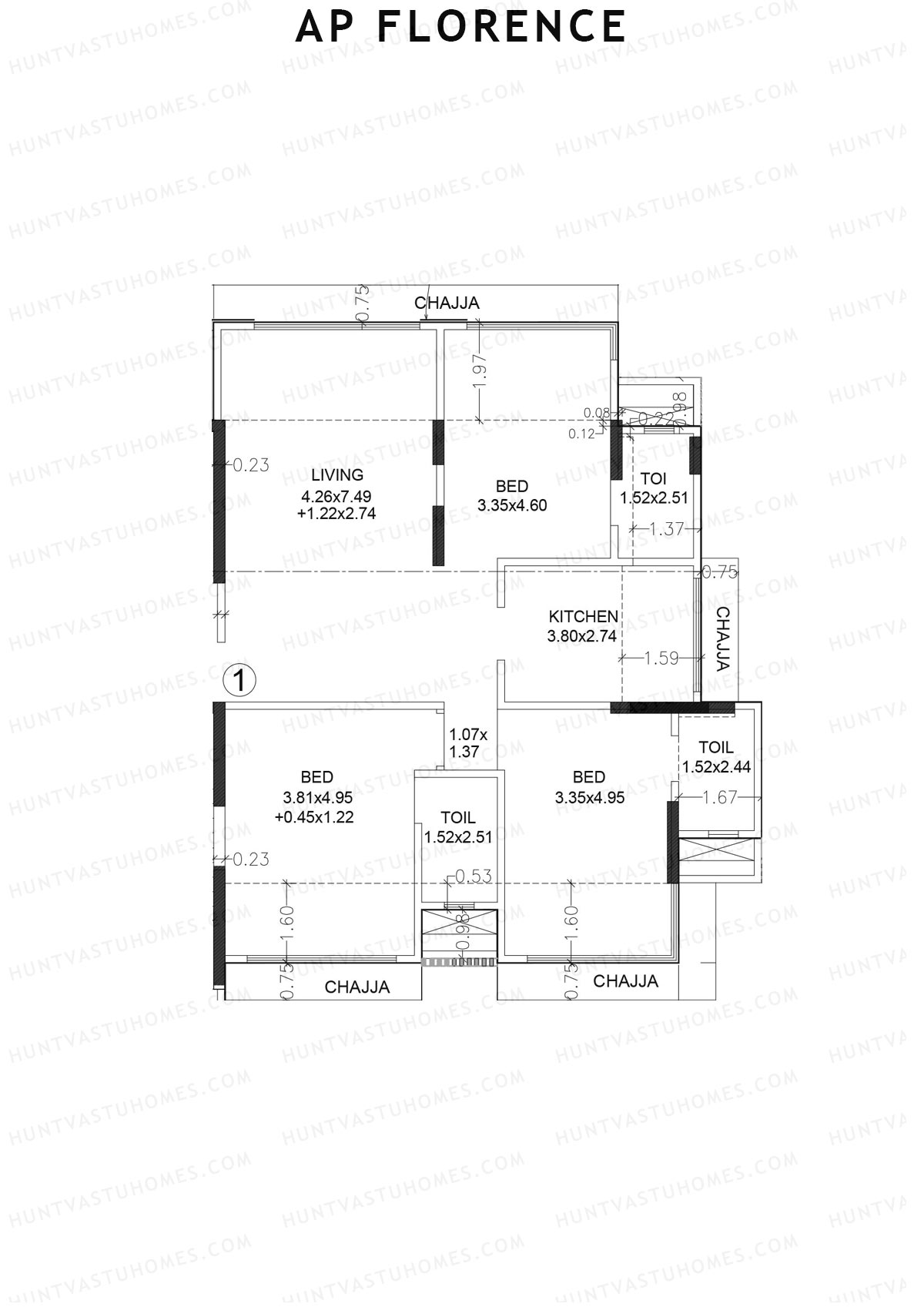 AP Florence Tower 1 Unit 1 Floor Plan