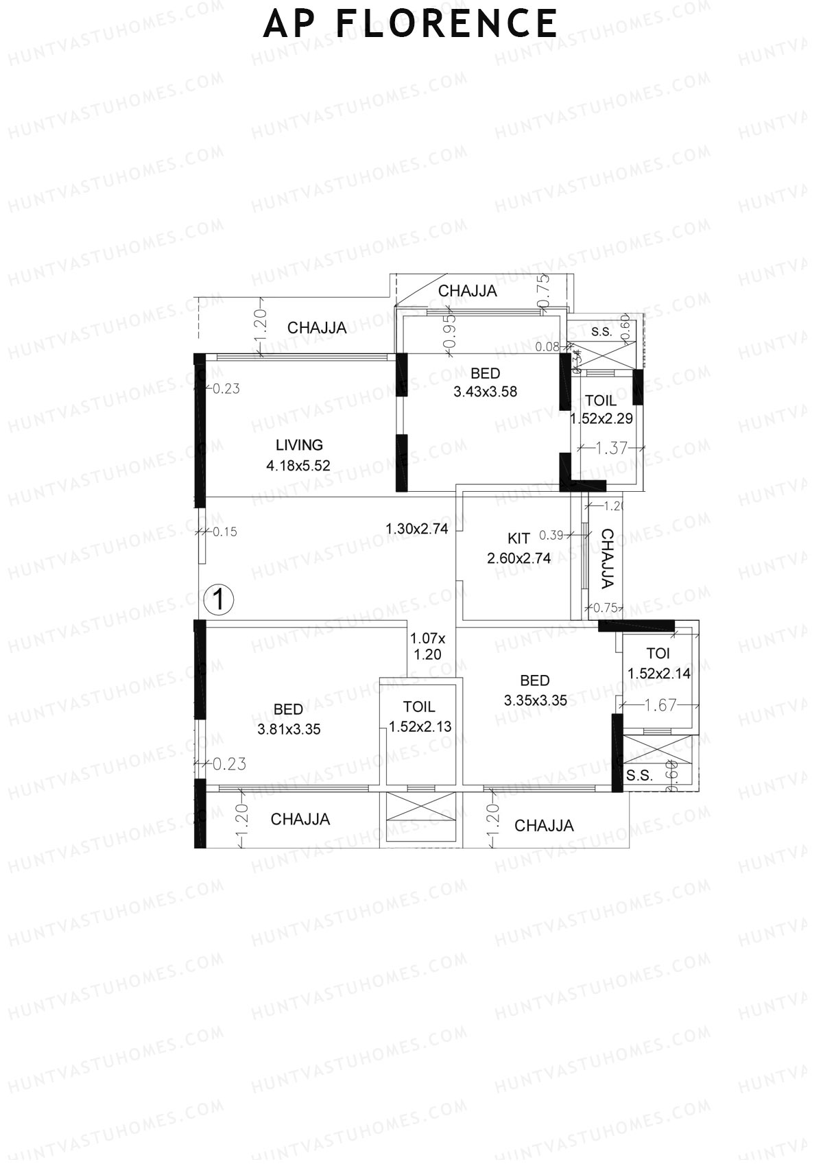 AP Florence Tower 1 Unit 1 Floor Plan