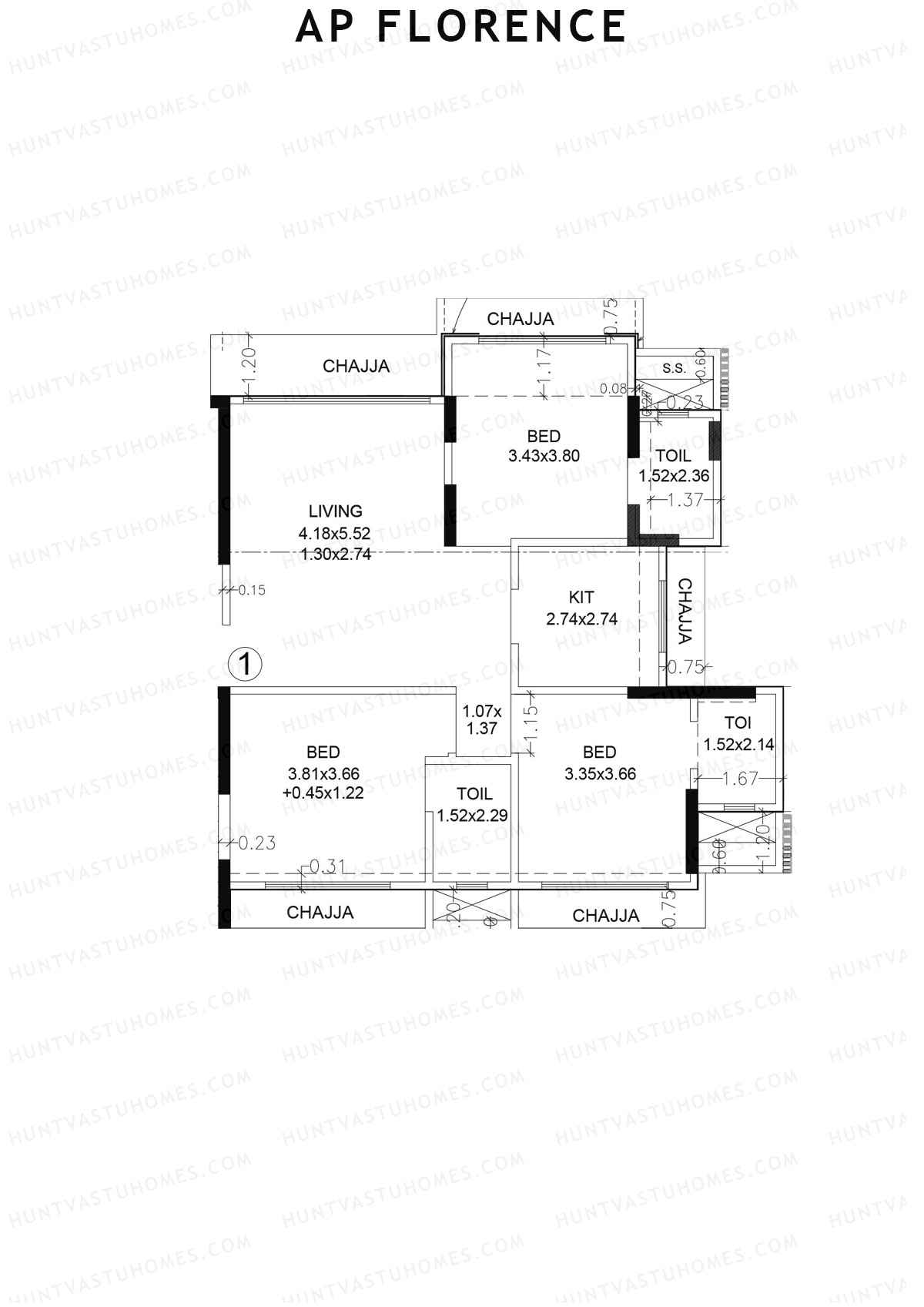 AP Florence Tower 1 Unit 1 Floor Plan