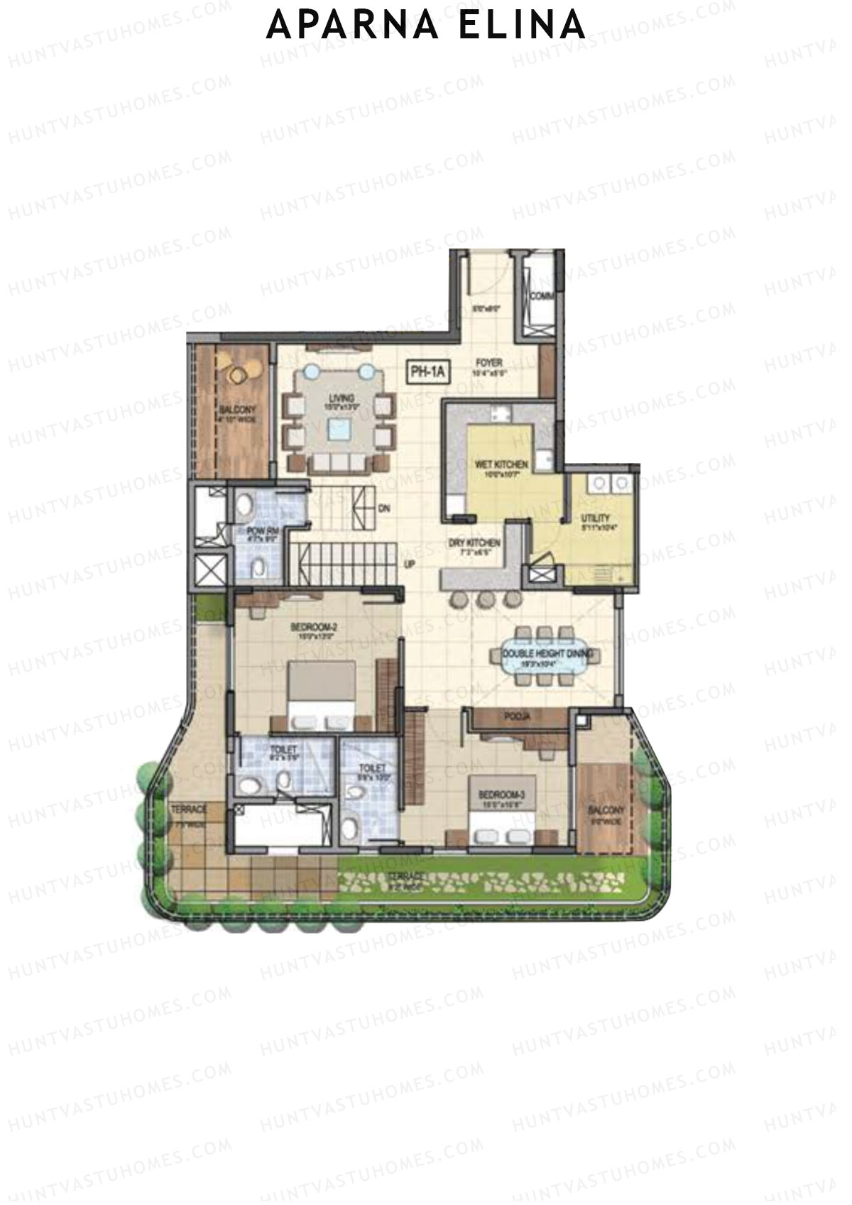 Aparna Elina Wing A Unit 1 Type (Penthouse) Floor Plan