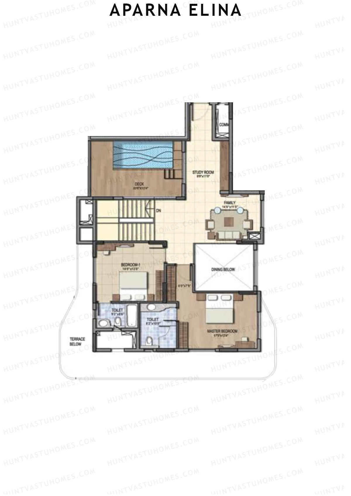 Aparna Elina Wing A Unit 1 Type (Penthouse) Floor Plan