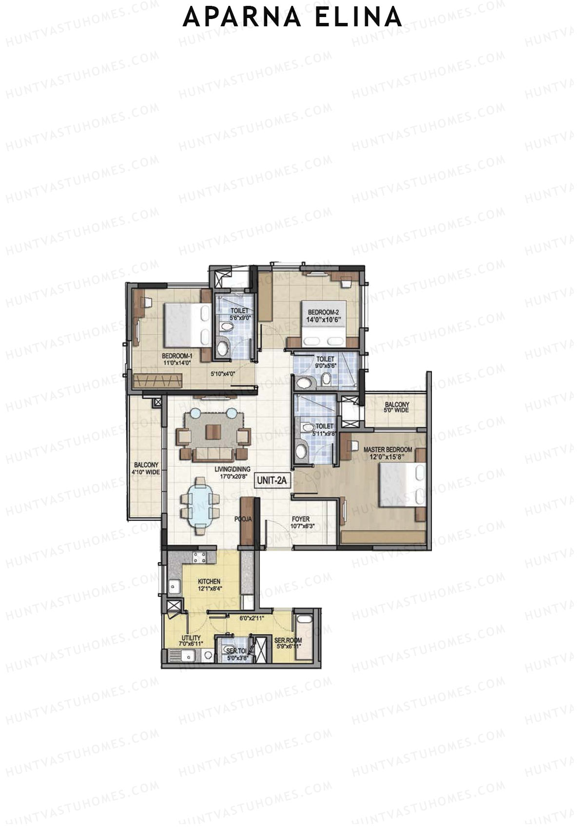 Aparna Elina Wing A Unit 2  Floor Plan