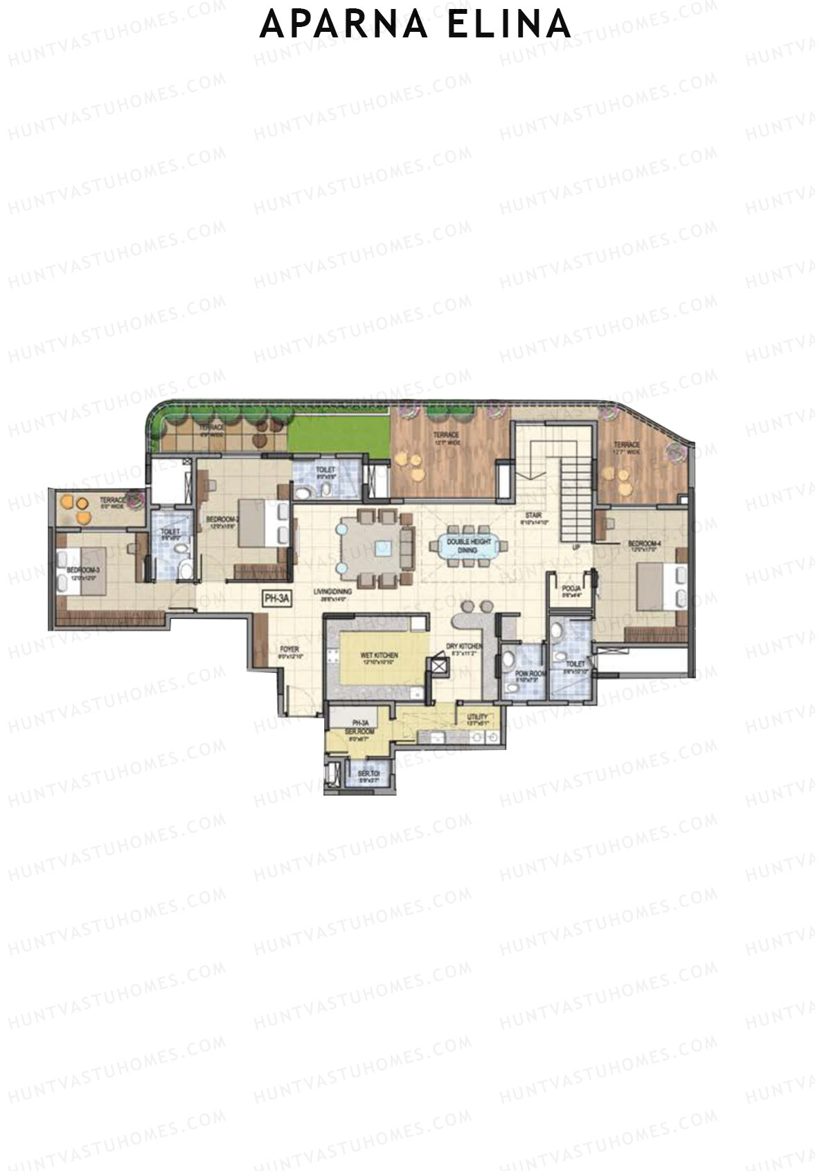 Aparna Elina Wing A Unit 3 Type (Penthouse) Floor Plan