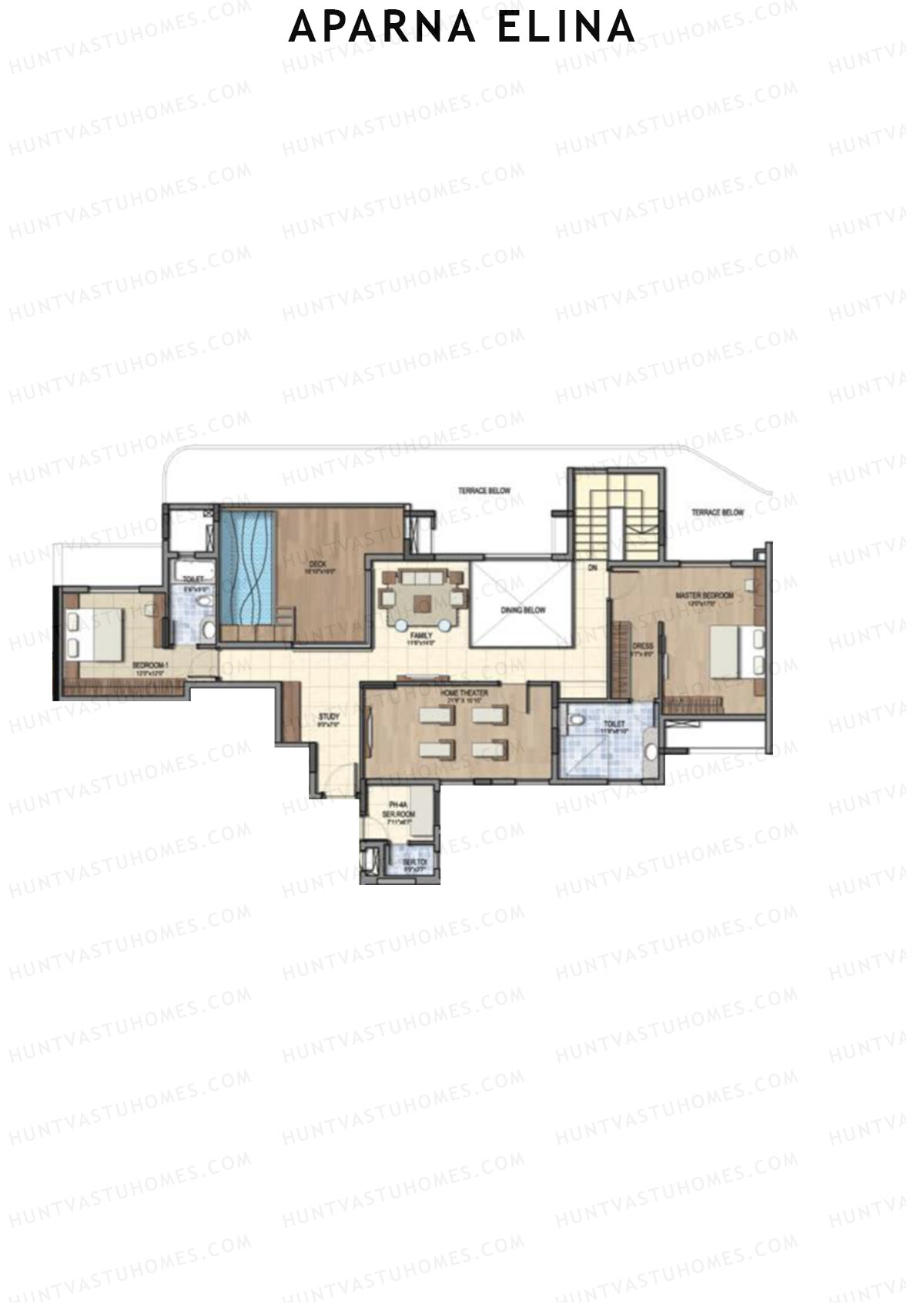 Aparna Elina Wing A Unit 3 Type (Penthouse) Floor Plan