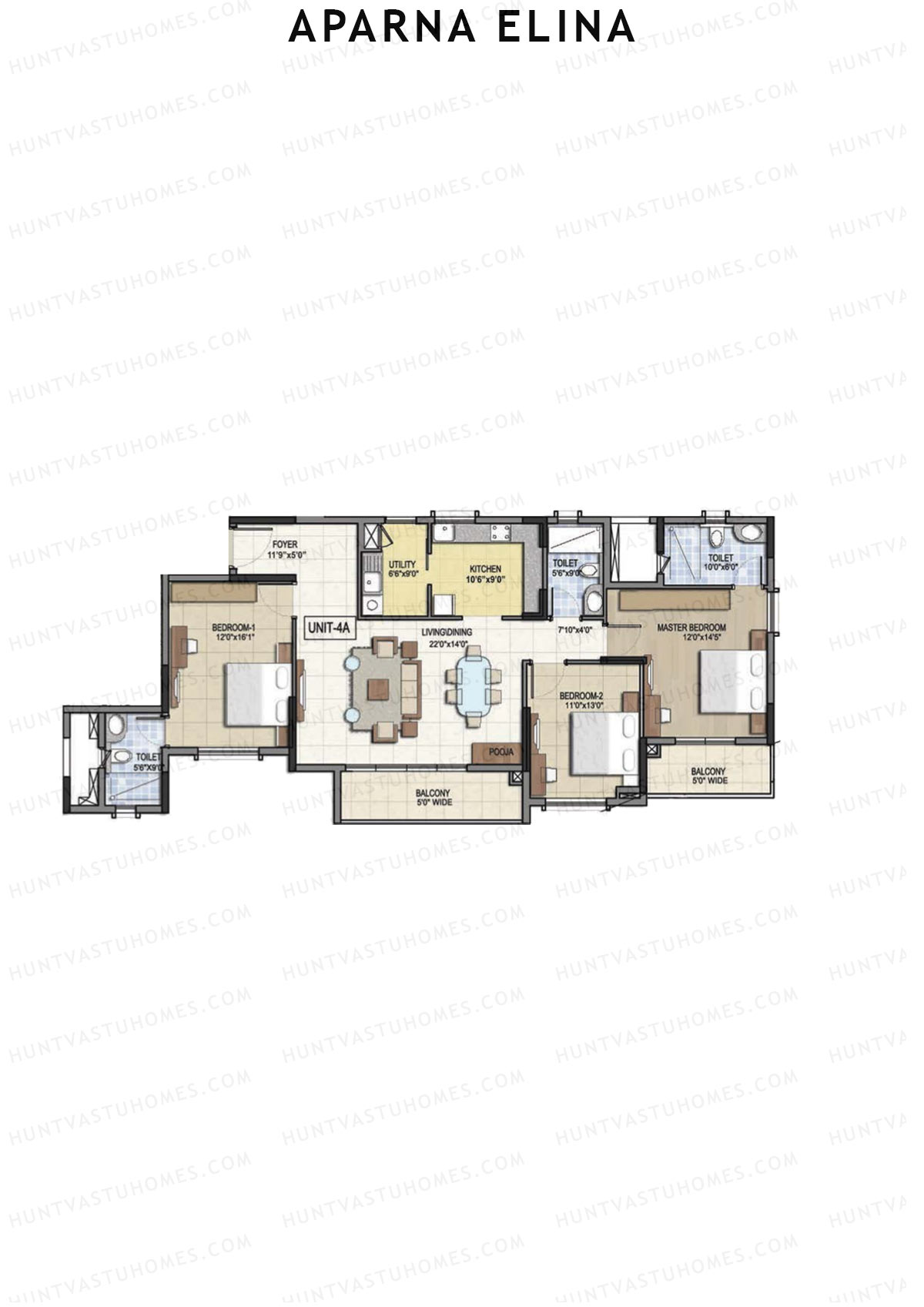 Aparna Elina Wing A Unit 4  Floor Plan