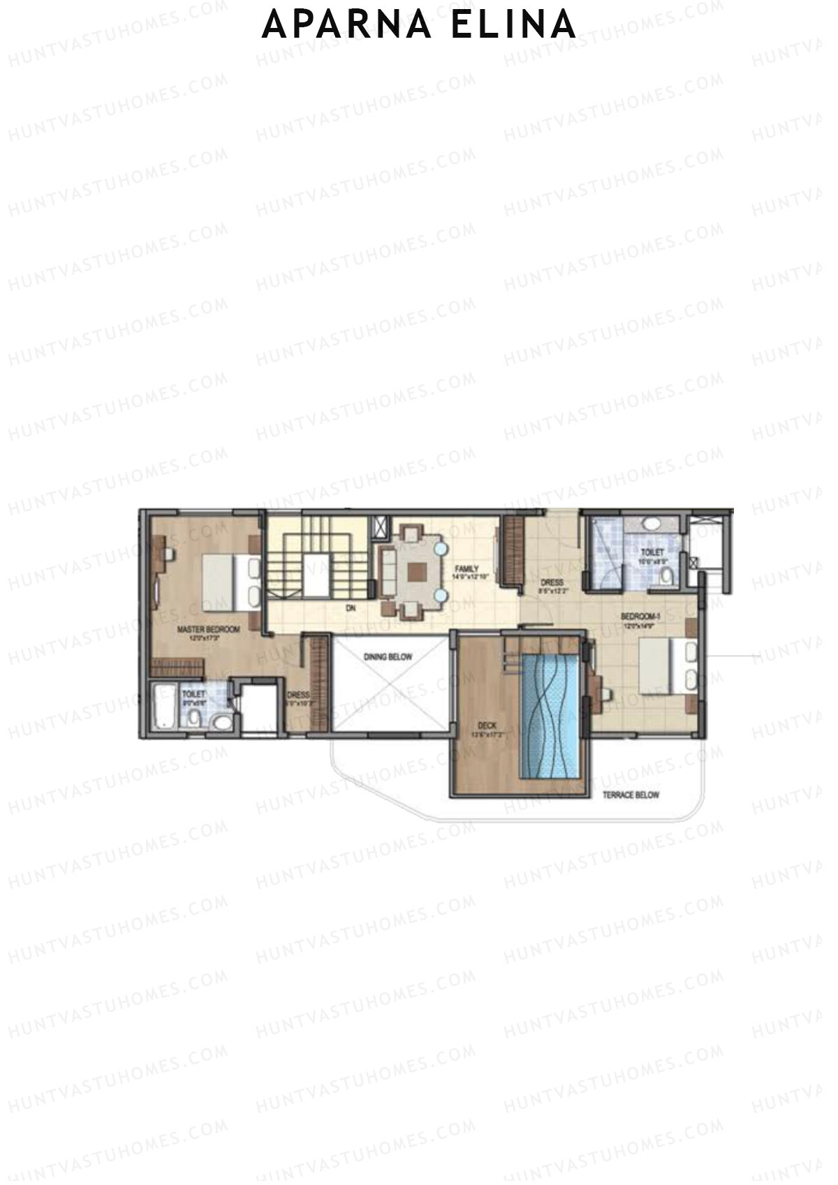 Aparna Elina Wing B Unit 1 Type (Penthouse) Floor Plan