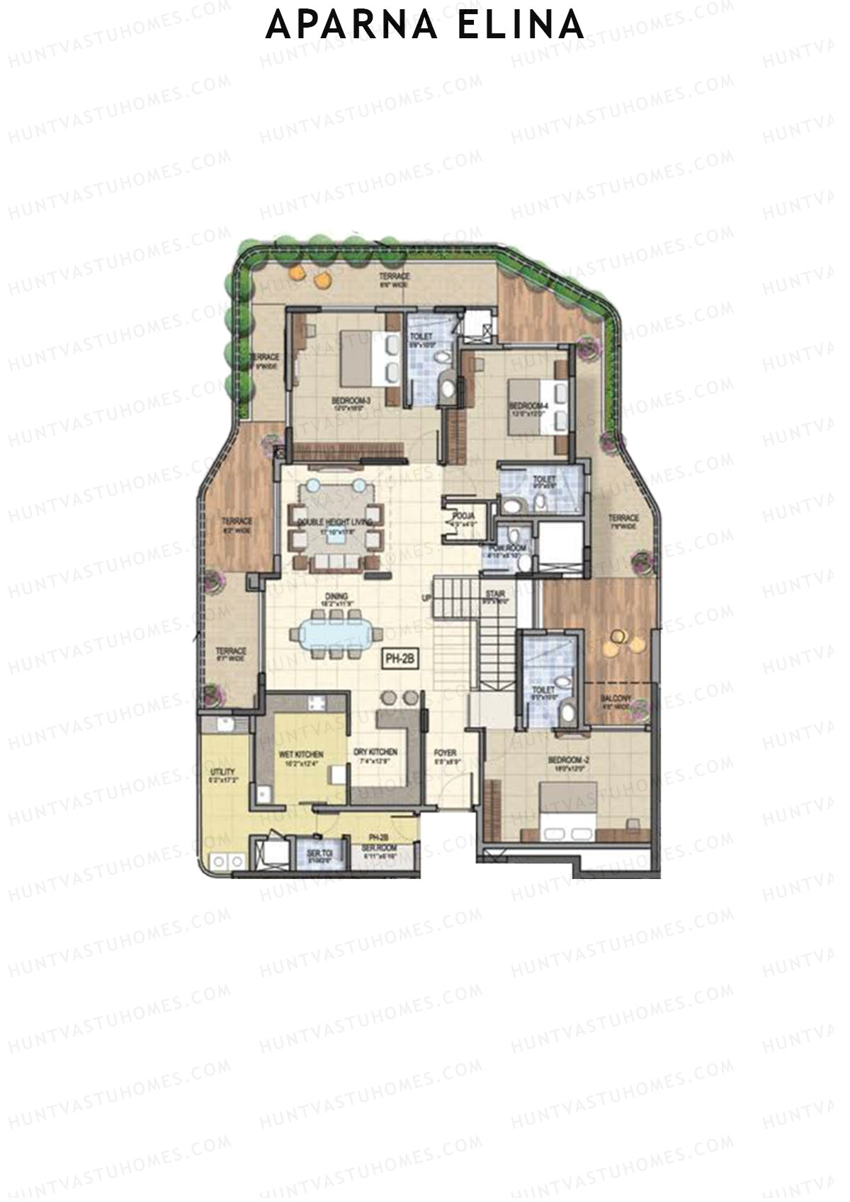 Aparna Elina Wing B Unit 2 Type (Penthouse) Floor Plan
