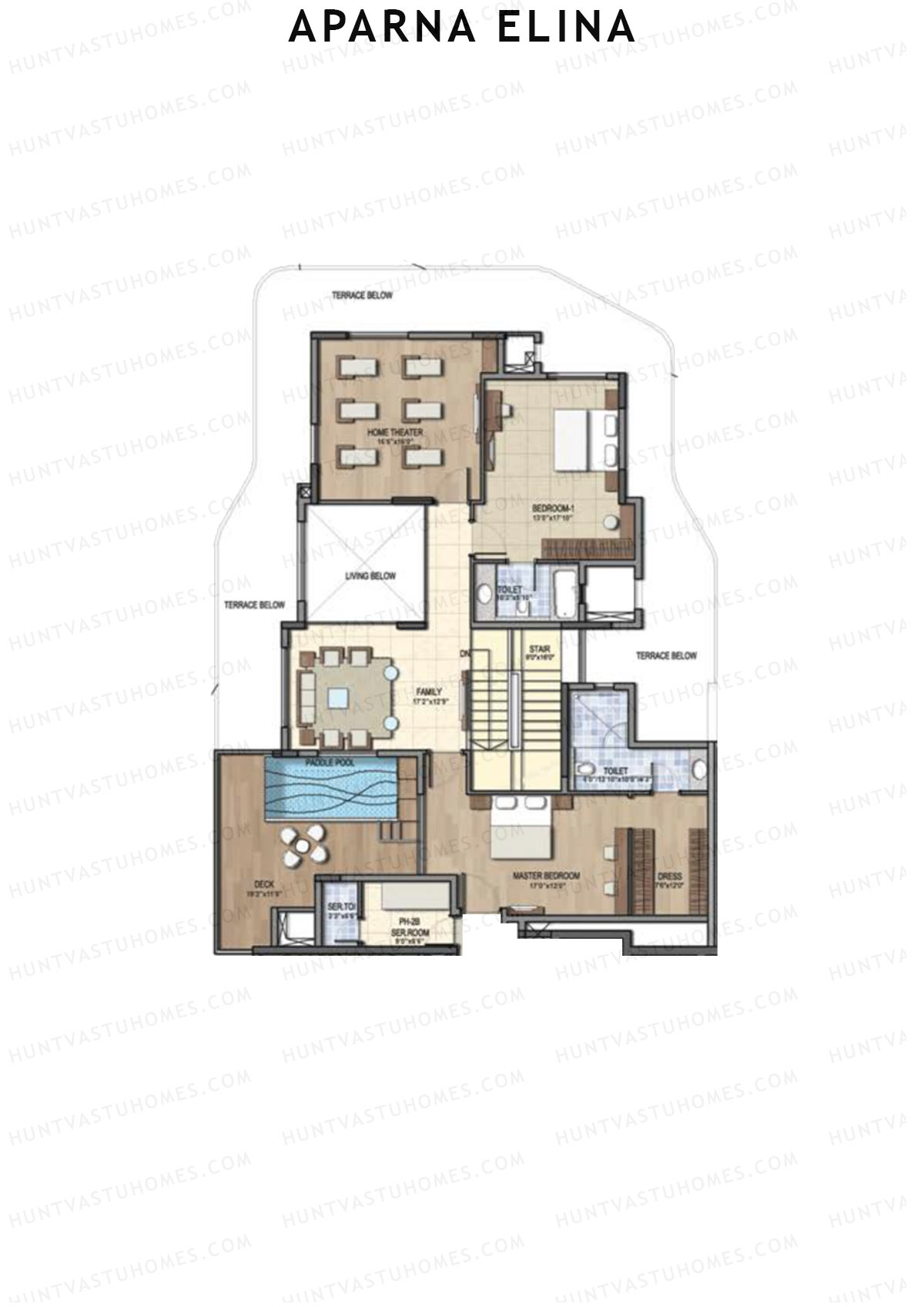 Aparna Elina Wing B Unit 2 Type (Penthouse) Floor Plan