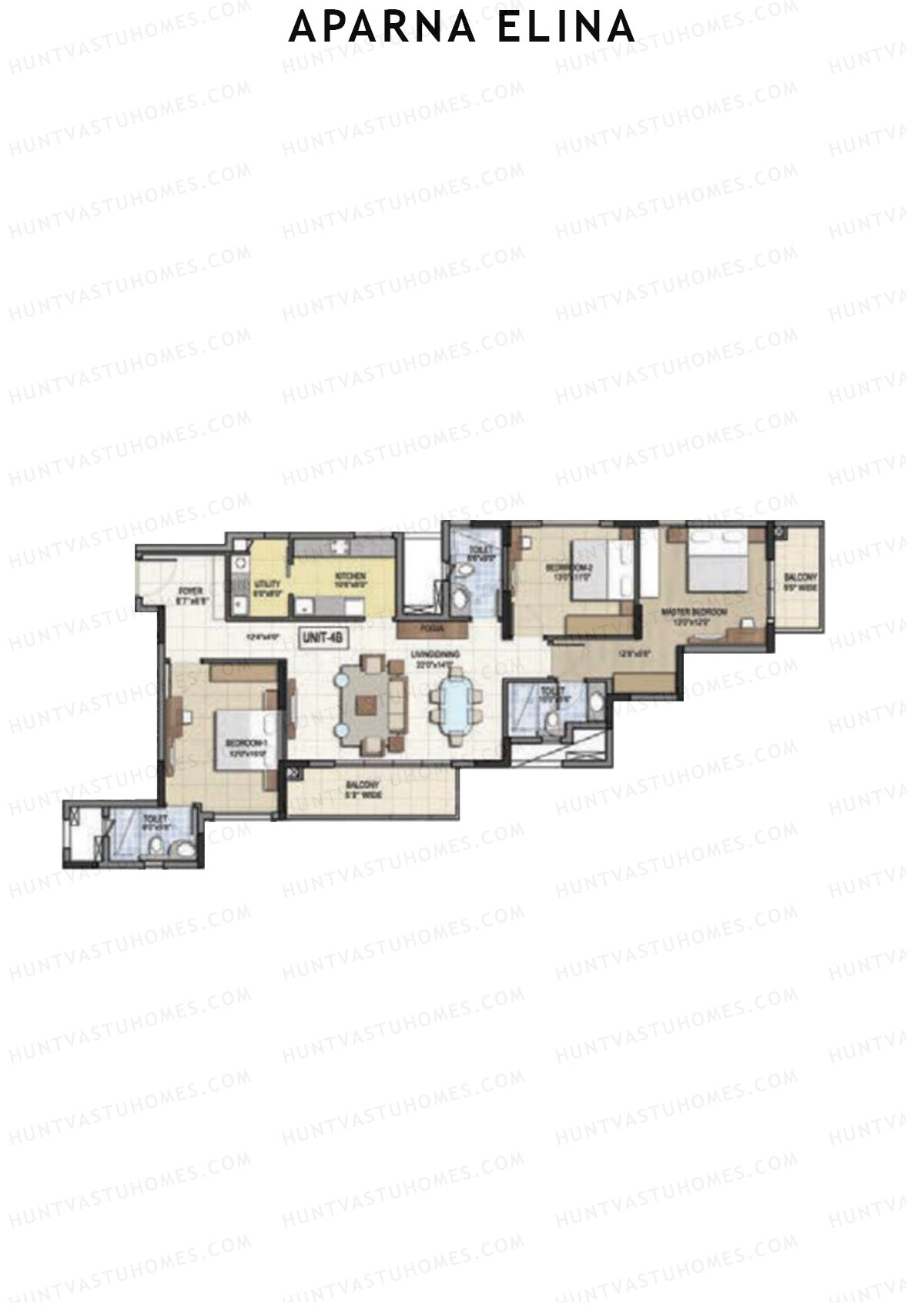 Aparna Elina Wing B Unit 4  Floor Plan