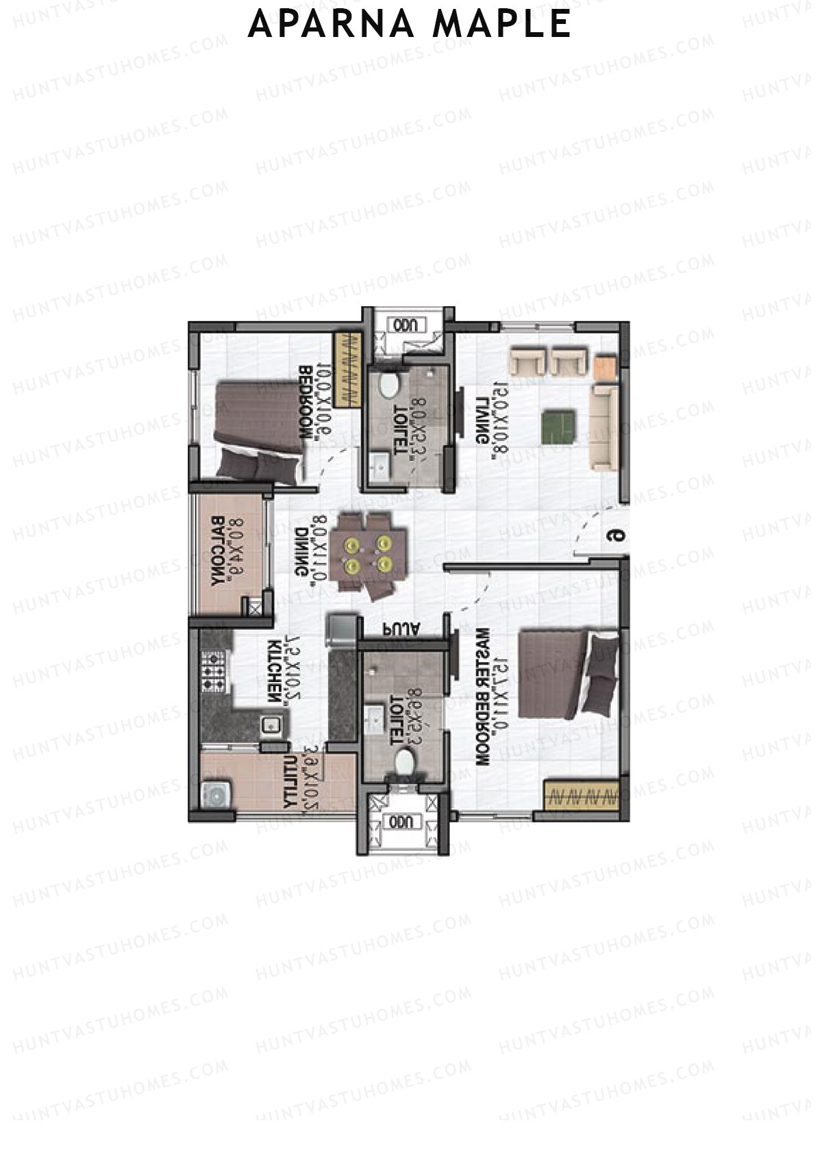 Aparna Maple Block A Unit 2 Floor Plan