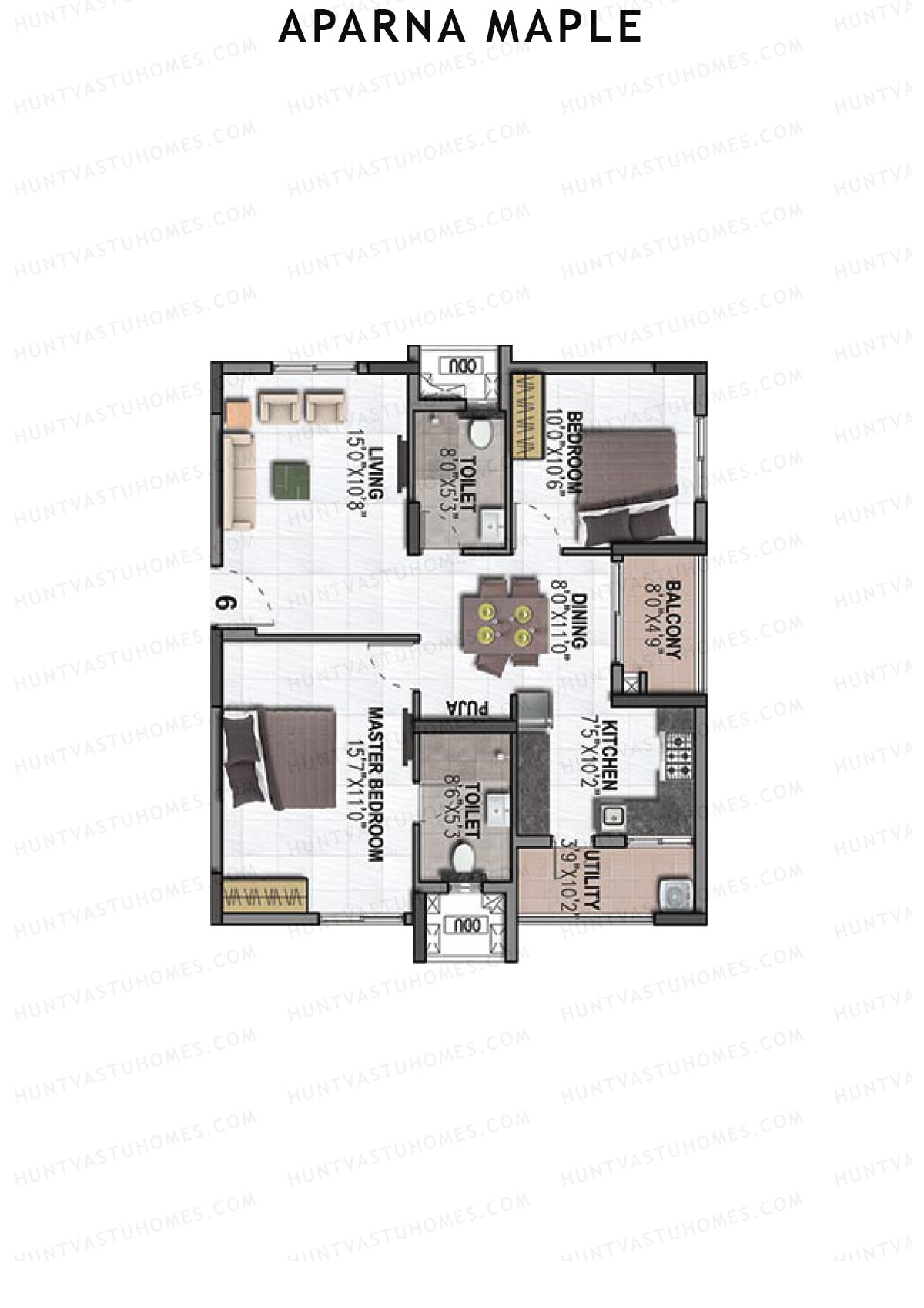Aparna Maple Block A Unit 6 Floor Plan