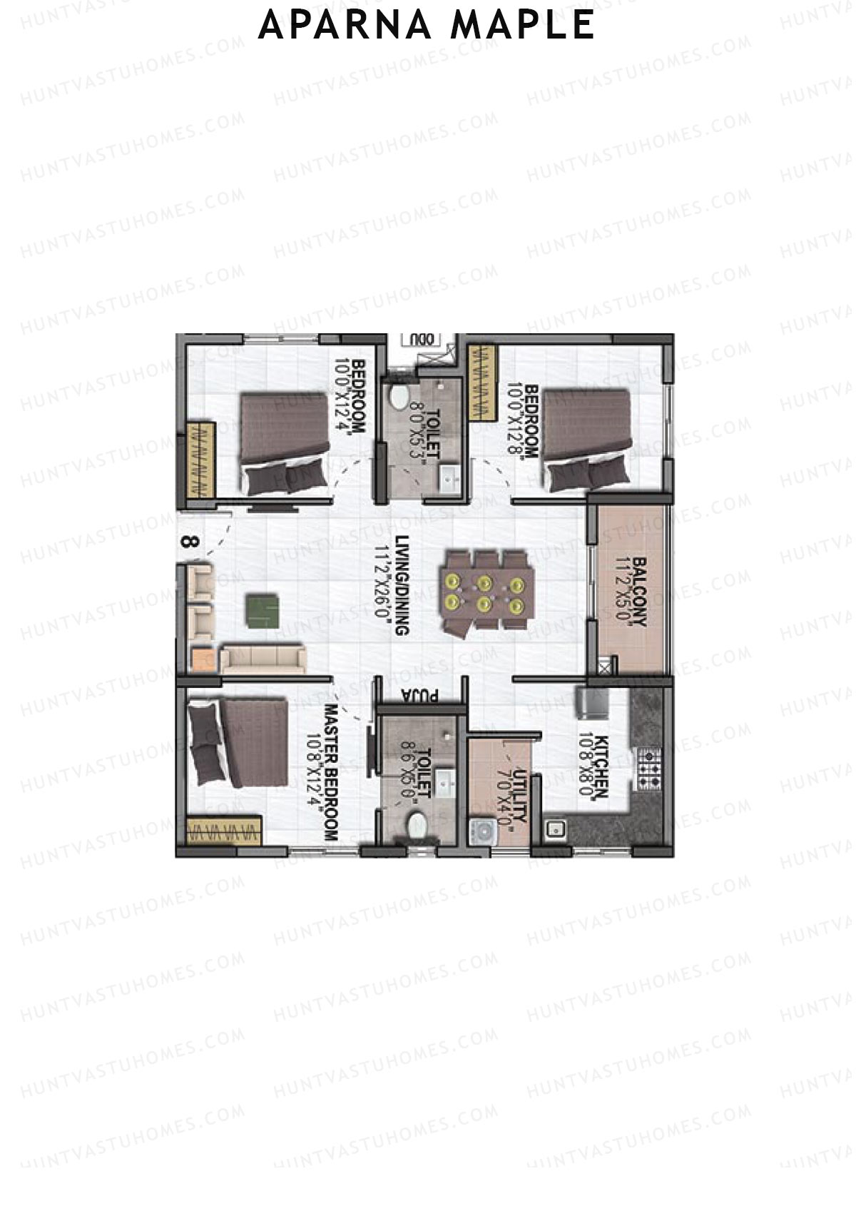 Aparna Maple Block A Unit 8 Floor Plan
